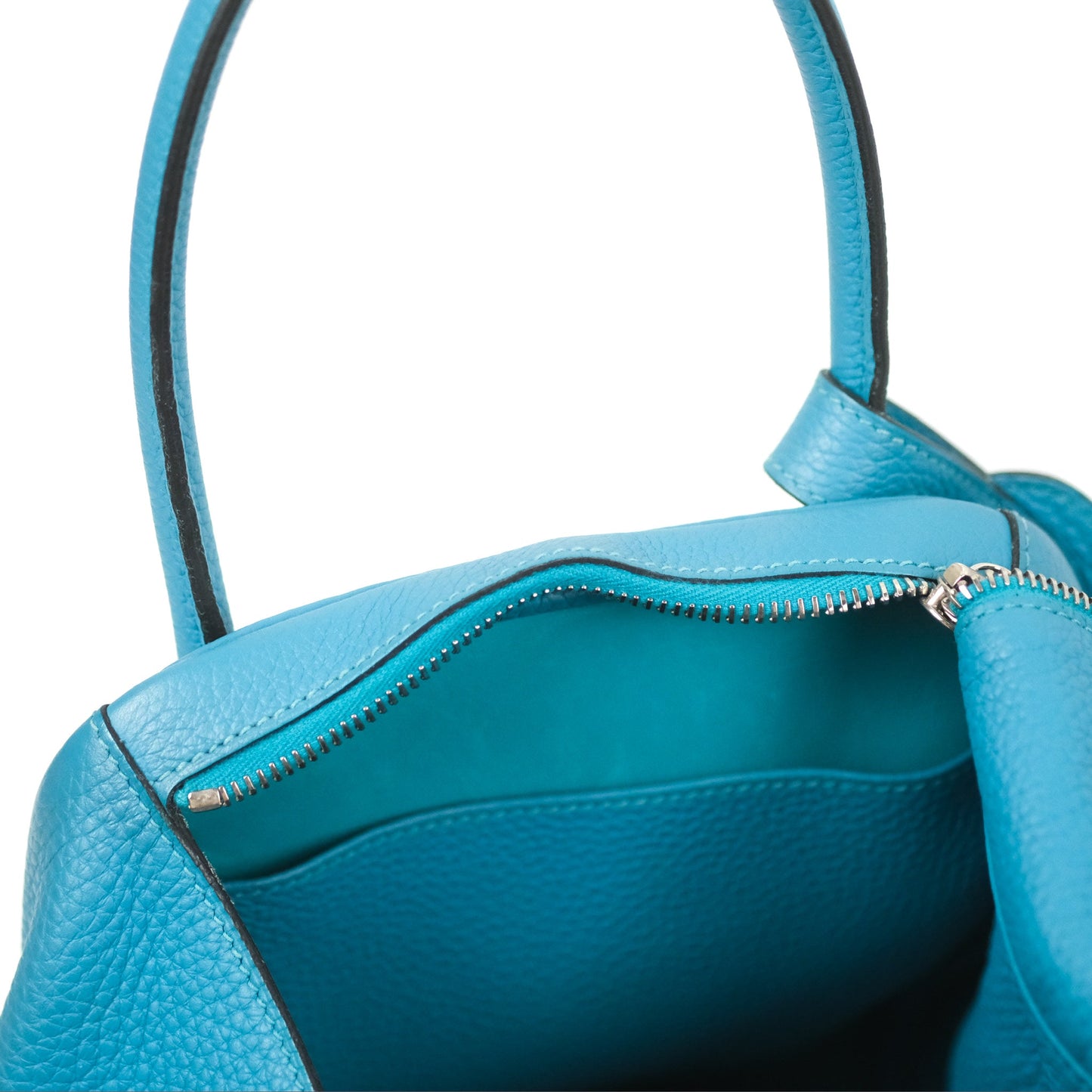 Hermès Lindy 34 Blue Paon Clemence Palladium Hardware