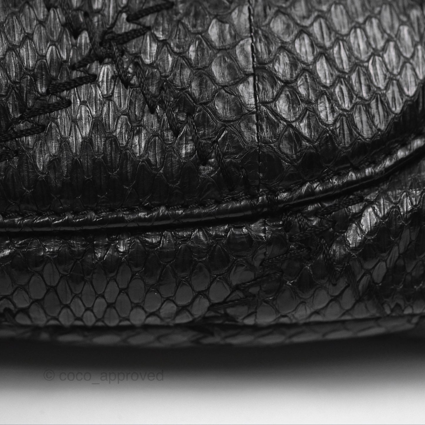 Chanel Quilted Ultimate Stitch Flap Bag Matte Python Black Silver Hardware