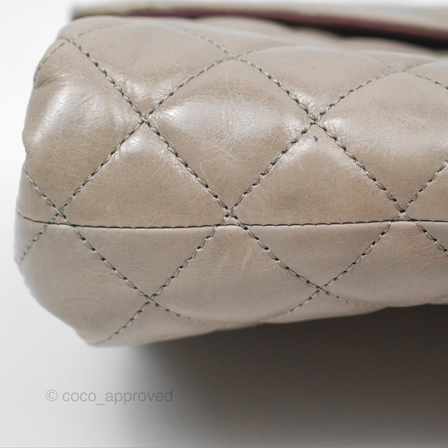 Chanel Accordion Flap Bag Taupe Crinkled Glazed Calfskin