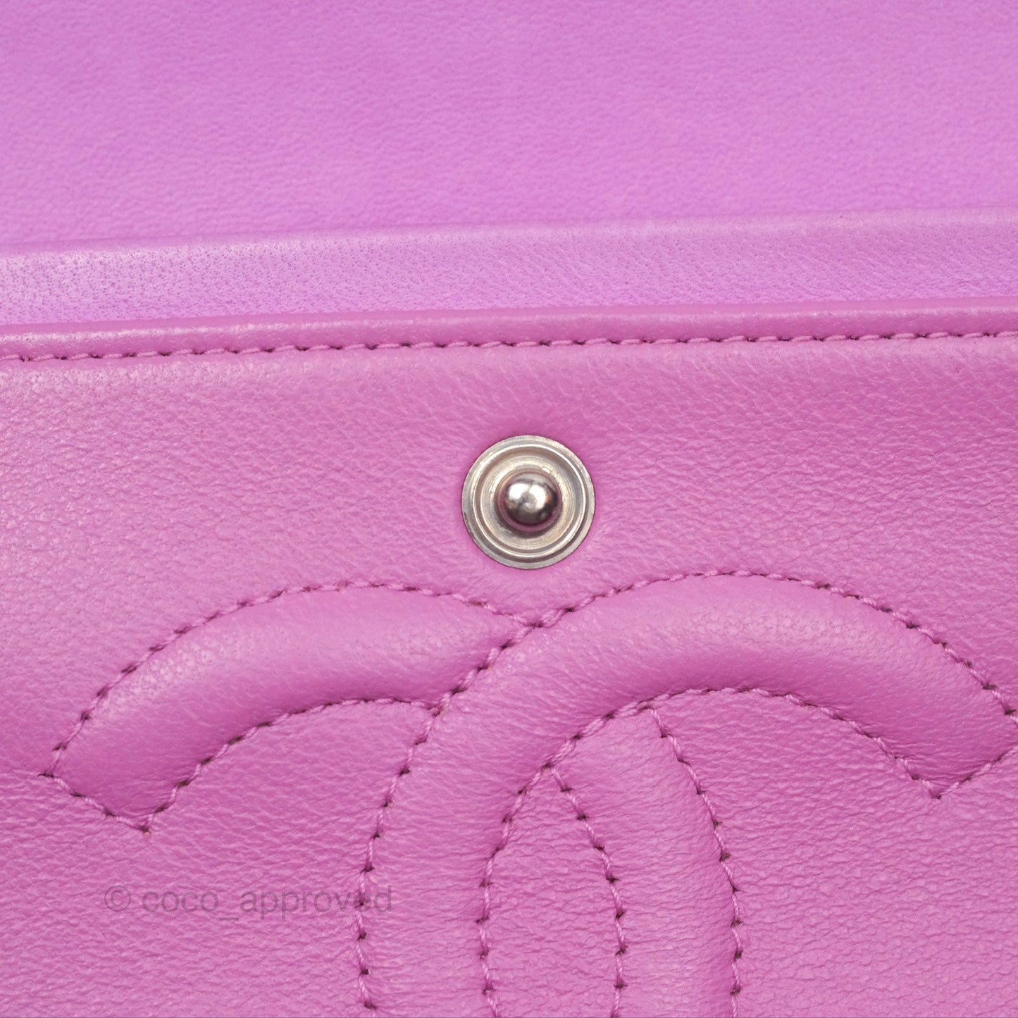 Chanel Medium Classic Flap Quilted Purple Lambskin Silver Hardware