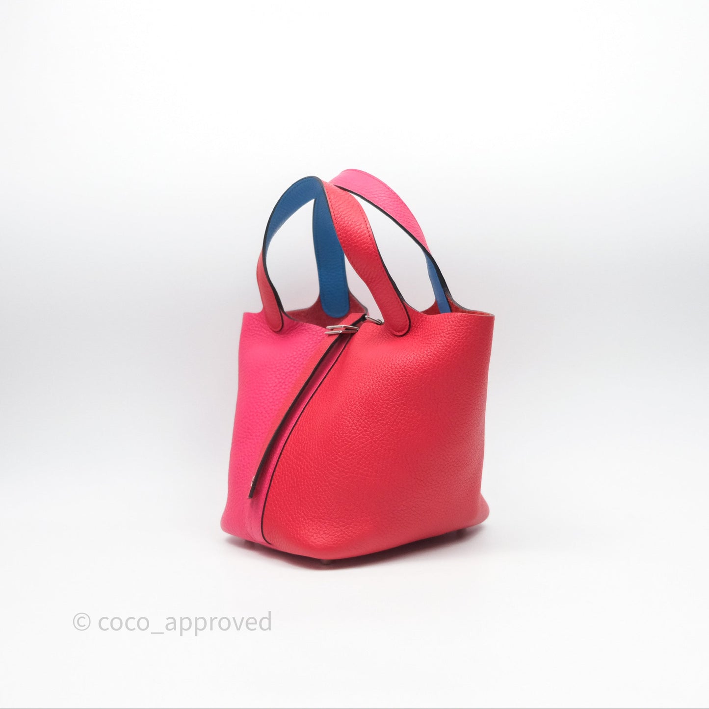 Hermès Picotin 18 Rouge de Coeur S3/ Rose Extrême I6/ Bleu Zanzibar B3 Clemence Palladium Hardware