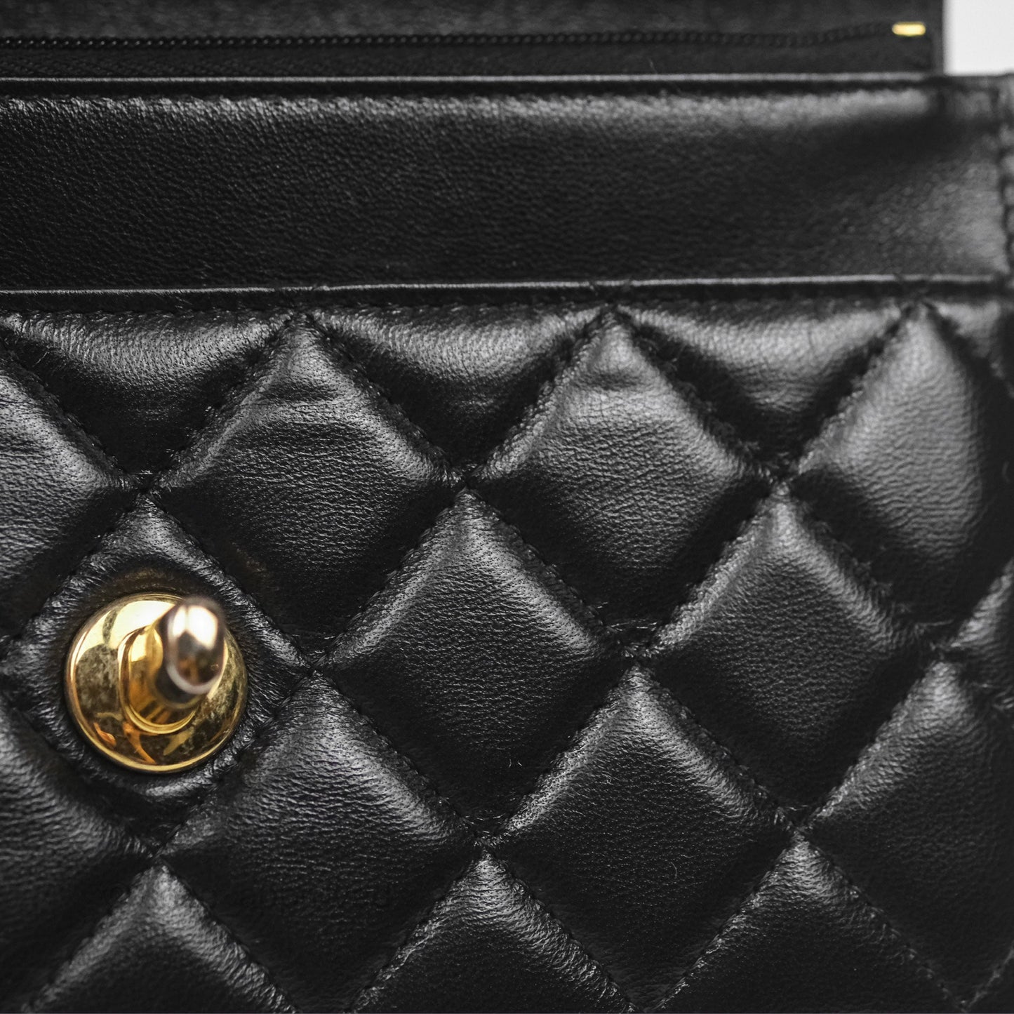 Chanel Quilted Dynasty Wallet on Chain WOC Black Shiny Lambskin Gold Hardware