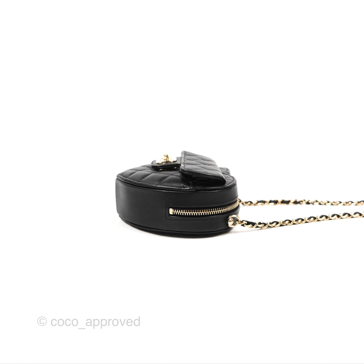 Chanel Small Heart Bag Black Lambskin Gold Hardware 22S