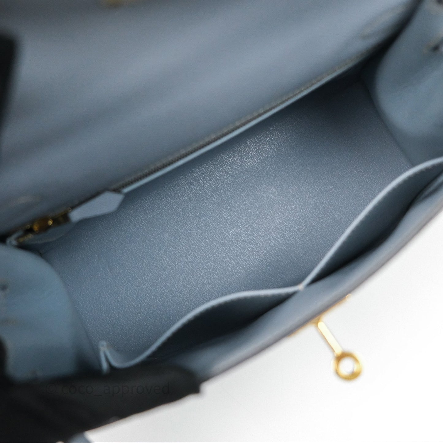 Hermès Kelly II 28 Sellier Bleu Lin J7 Epsom Gold Hardware
