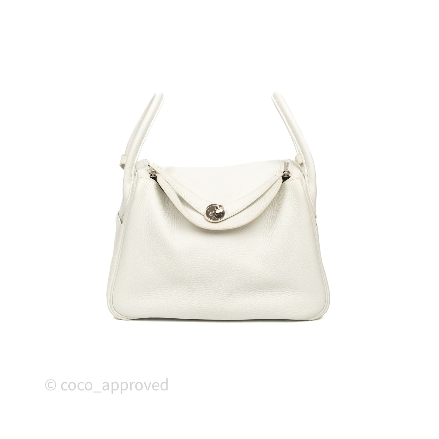 Hermès Lindy 30 White Clemence Palladium Hardware