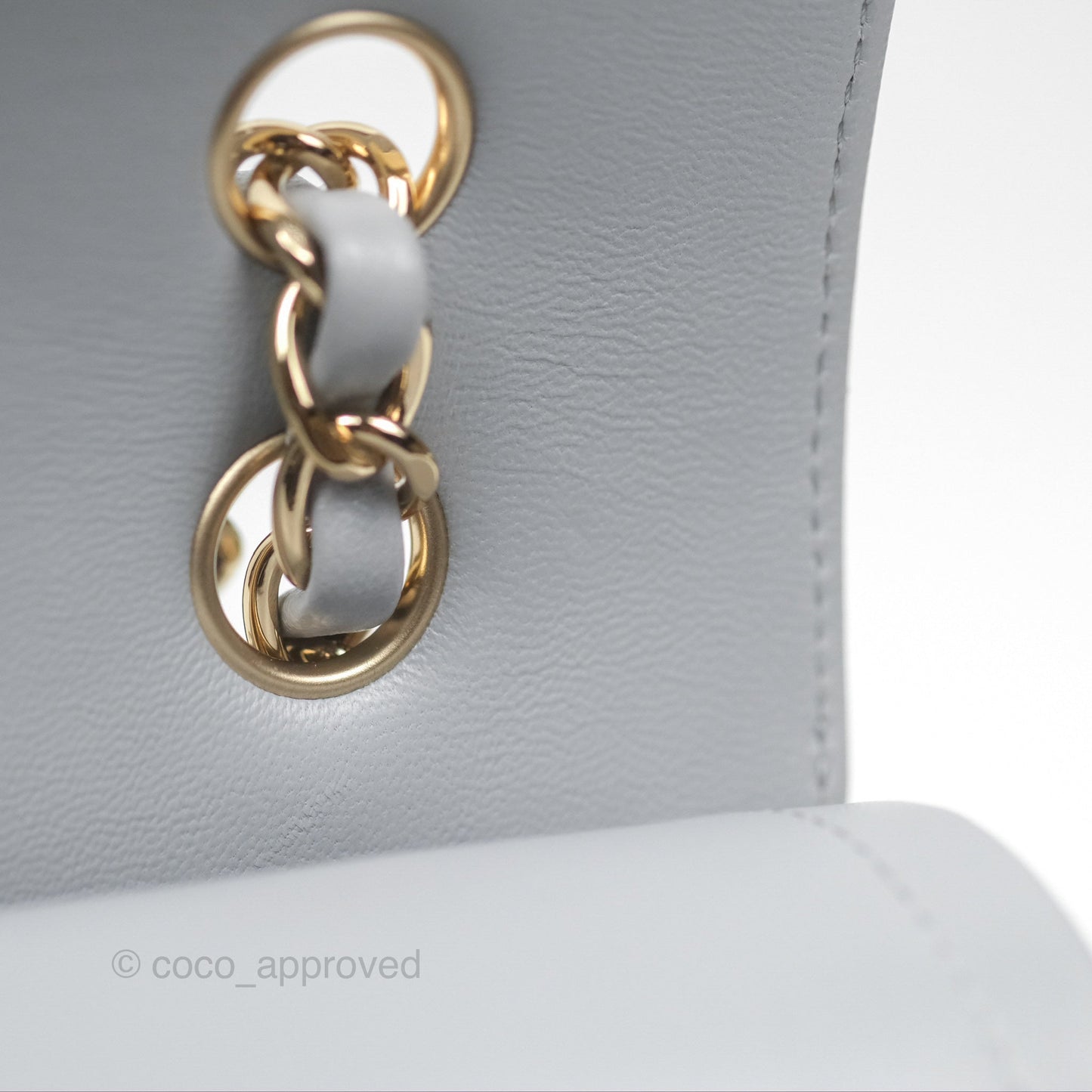 Chanel Small Classic Chevron Flap Grey Lambskin Gold Hardware