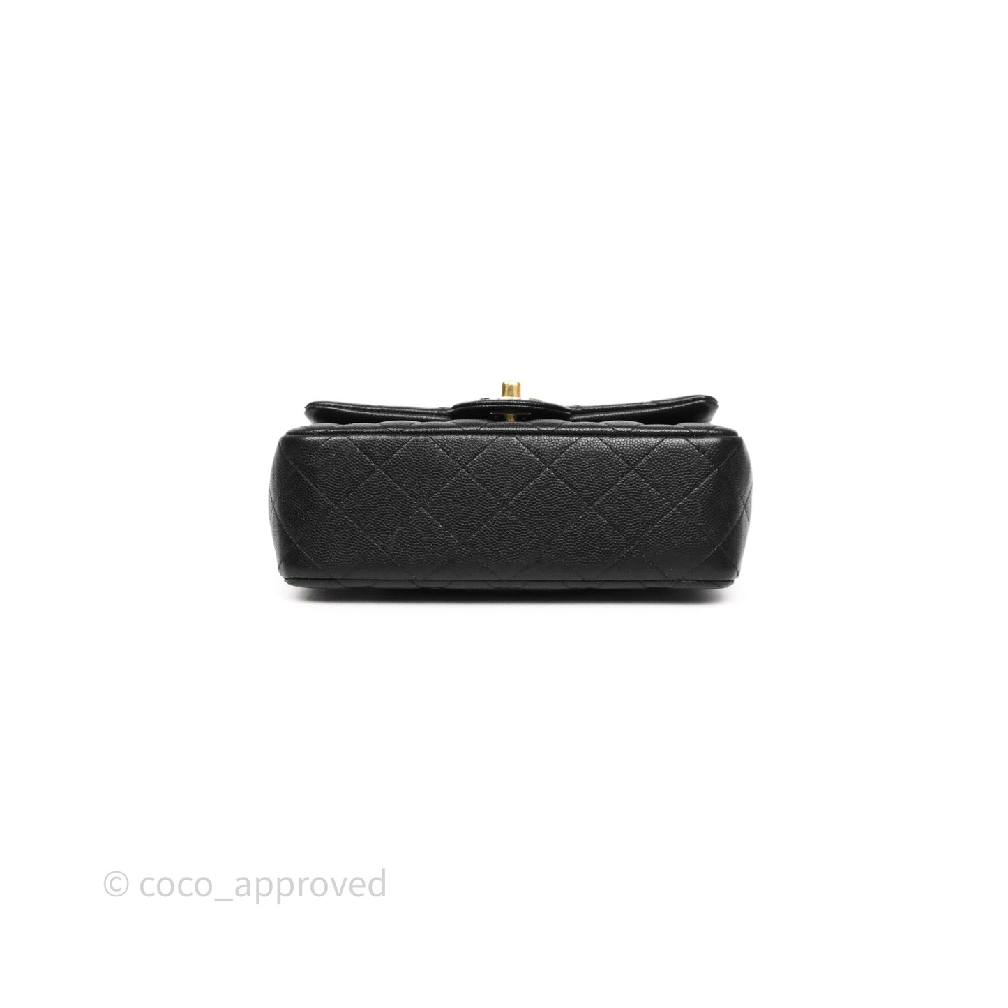 Chanel Mini Rectangular Quilted Black Caviar Gold Hardware