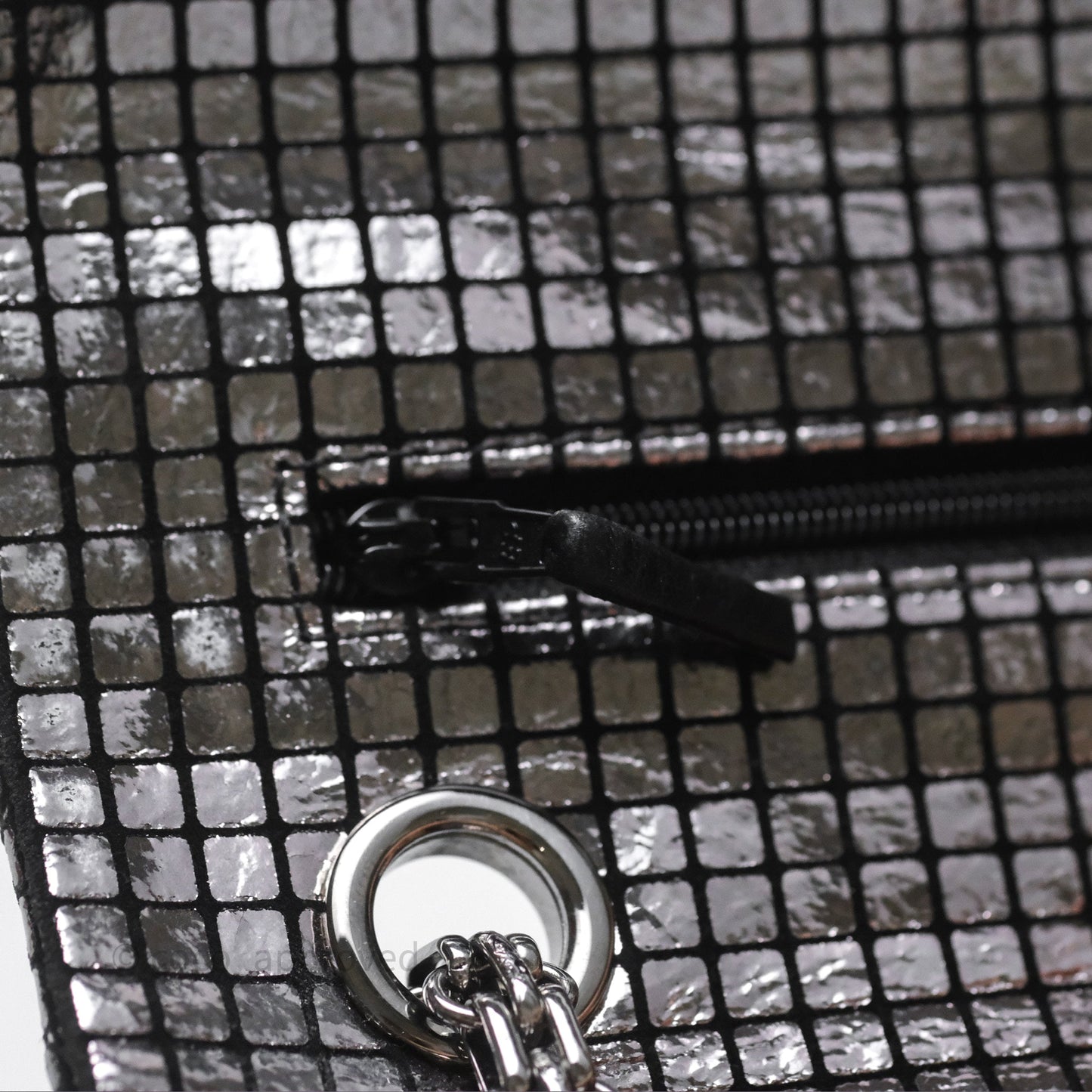 Chanel Mirror Reissue 2.55 Quilted Silver Suede Calfskin Gun Metal Hardware
