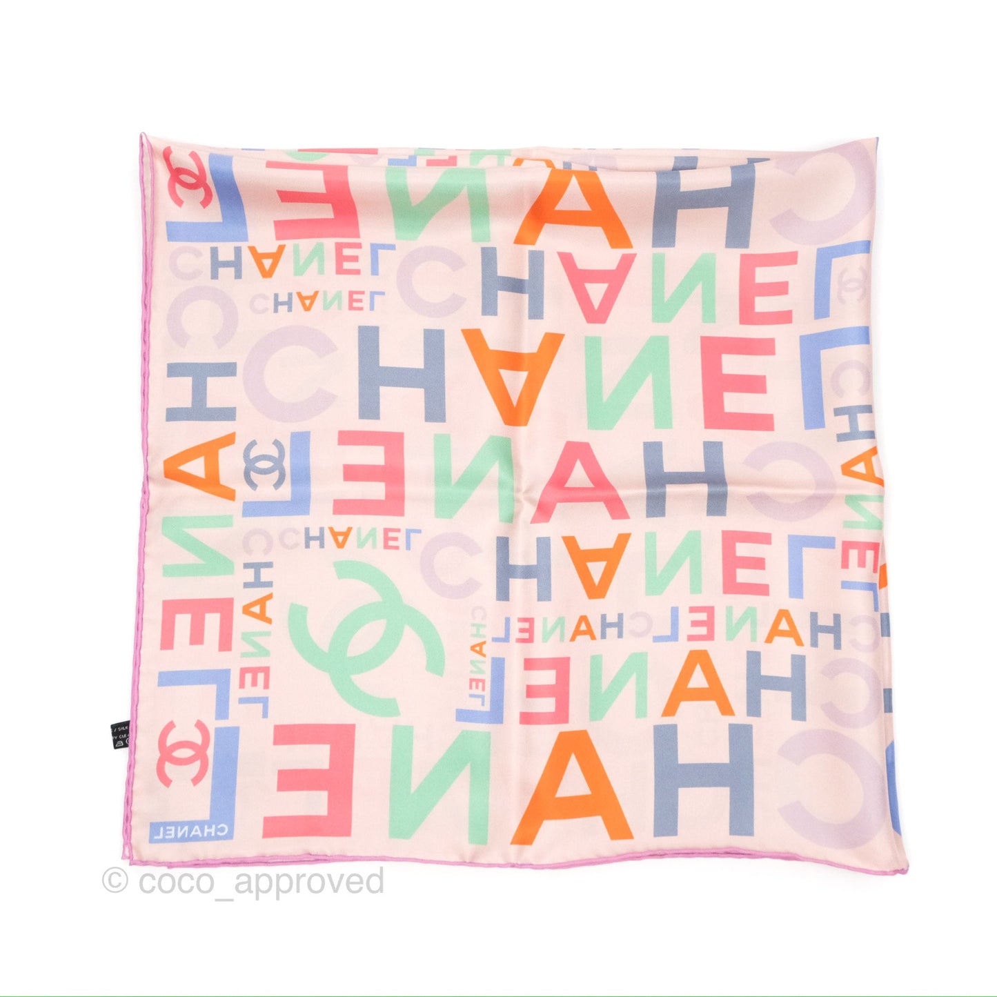 Chanel CC Logo Silk Square Scarf 90
