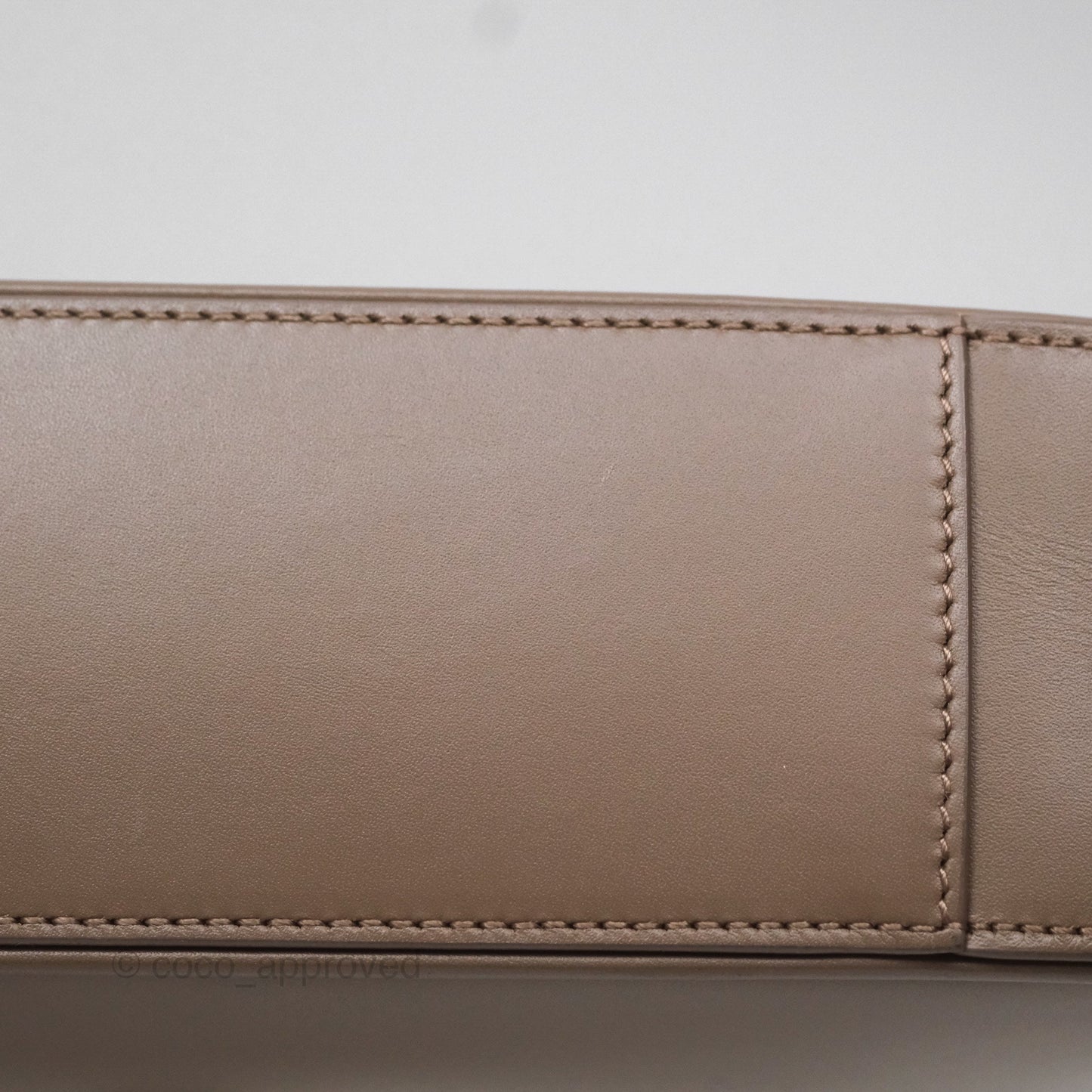 Saint Laurent Le 5 À 7 Taupe Calfskin Bronze Brass Hardware