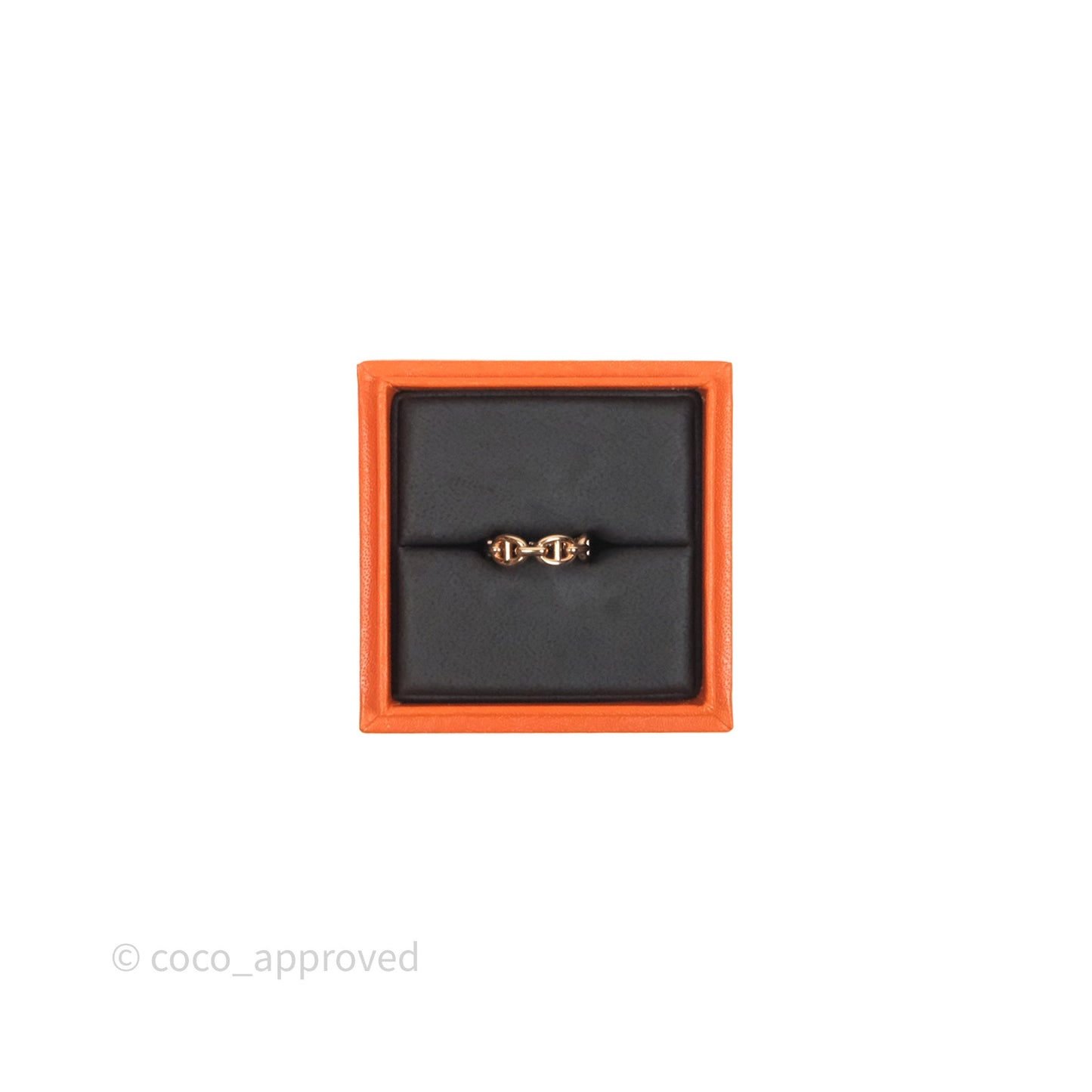 Hermès Chaine d'Ancre Enchainee Band Ring PM Rose Gold Size 50