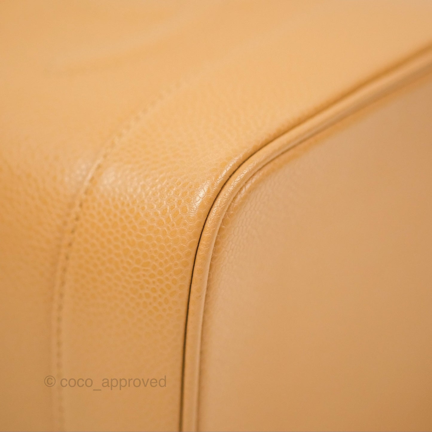 Chanel Vintage Vanity Case Beige Caviar Gold Hardware