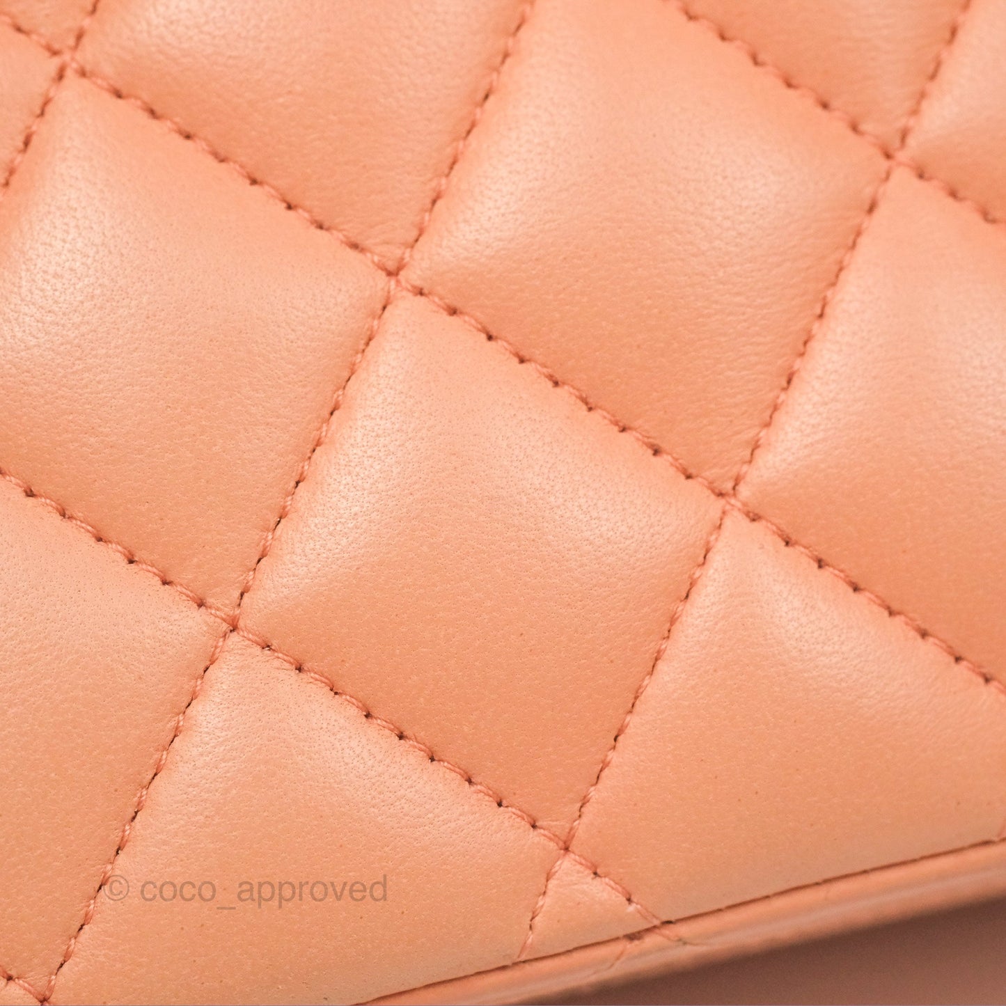 Chanel Classic M/L Medium Flap Quilted Peach Lambskin Gold Hardware