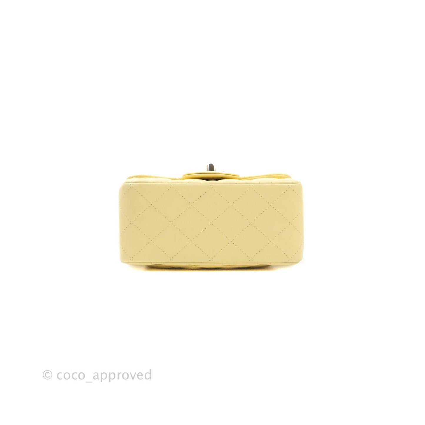 Chanel Quilted Mini Square Yellow Lambskin Gold Hardware