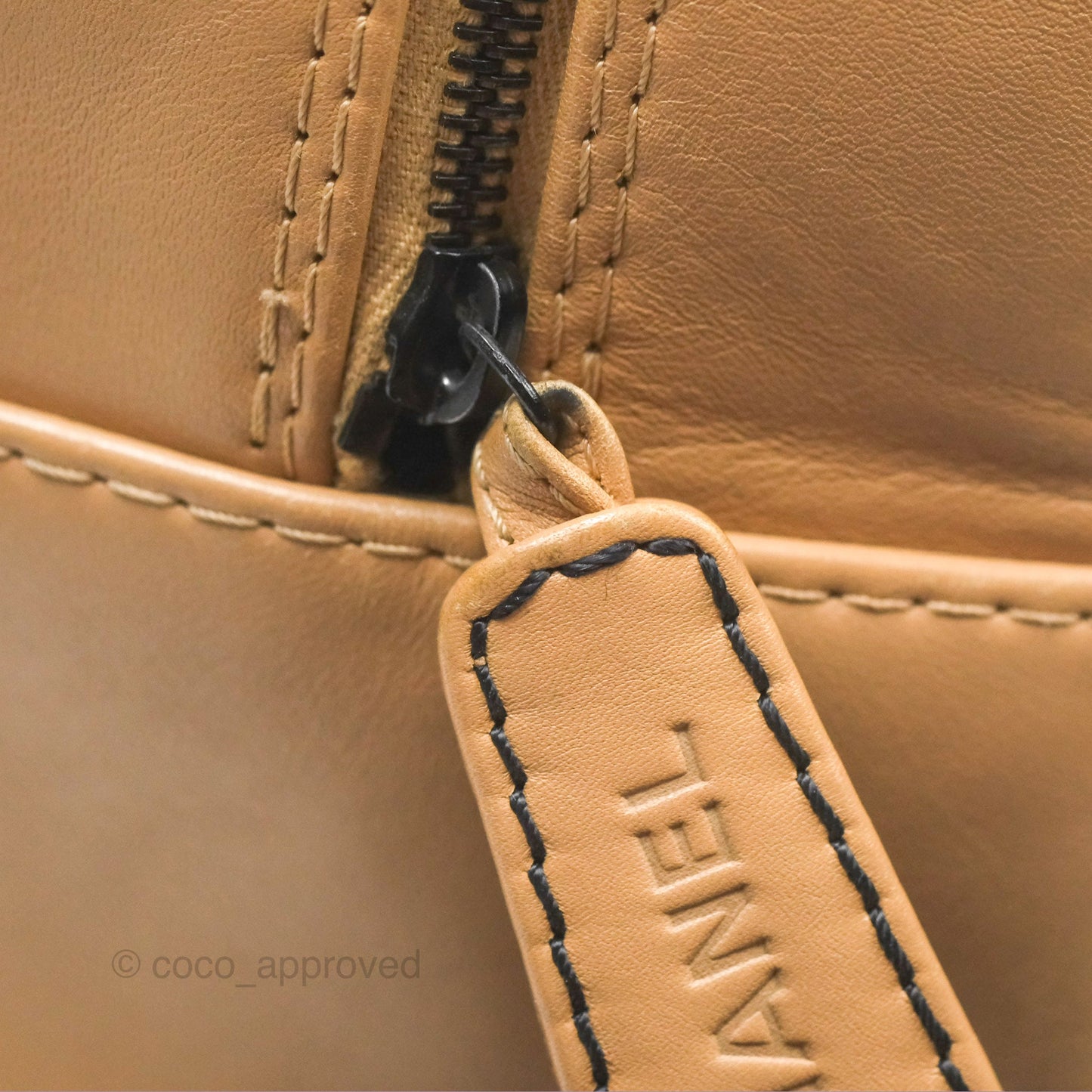 Chanel Contrast Stitch Surpique Bowler Bag Beige Calfskin Matte Black Hardware