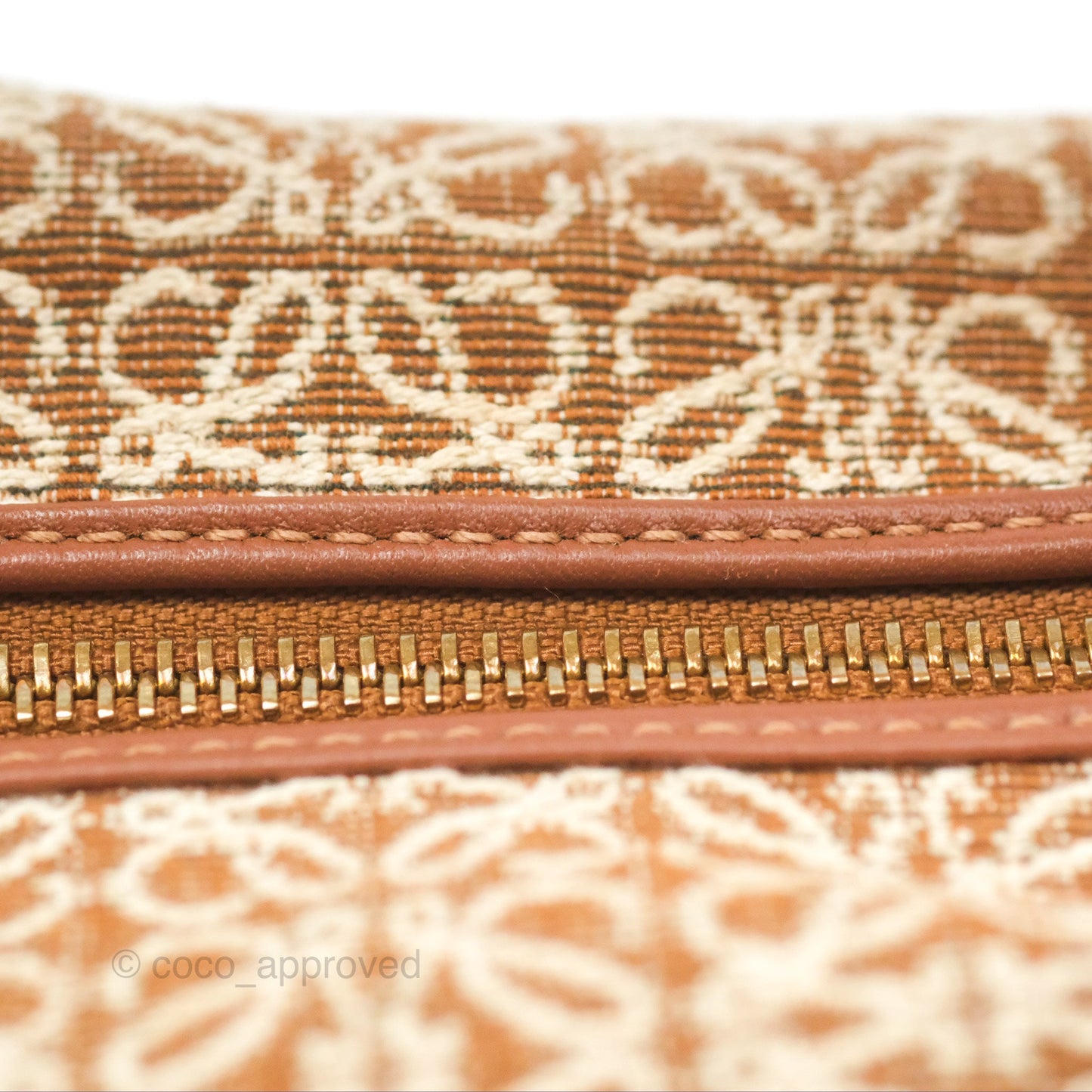 Loewe Small Cubi bag in Anagram Jacquard & Calfskin Tan Pecan