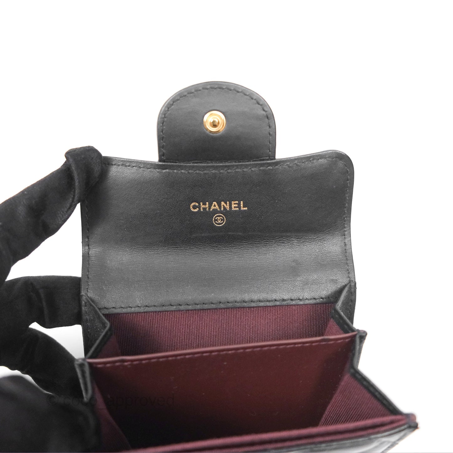 Chanel Reissue Card Holder Black Aged Calfskin Gold Hardware