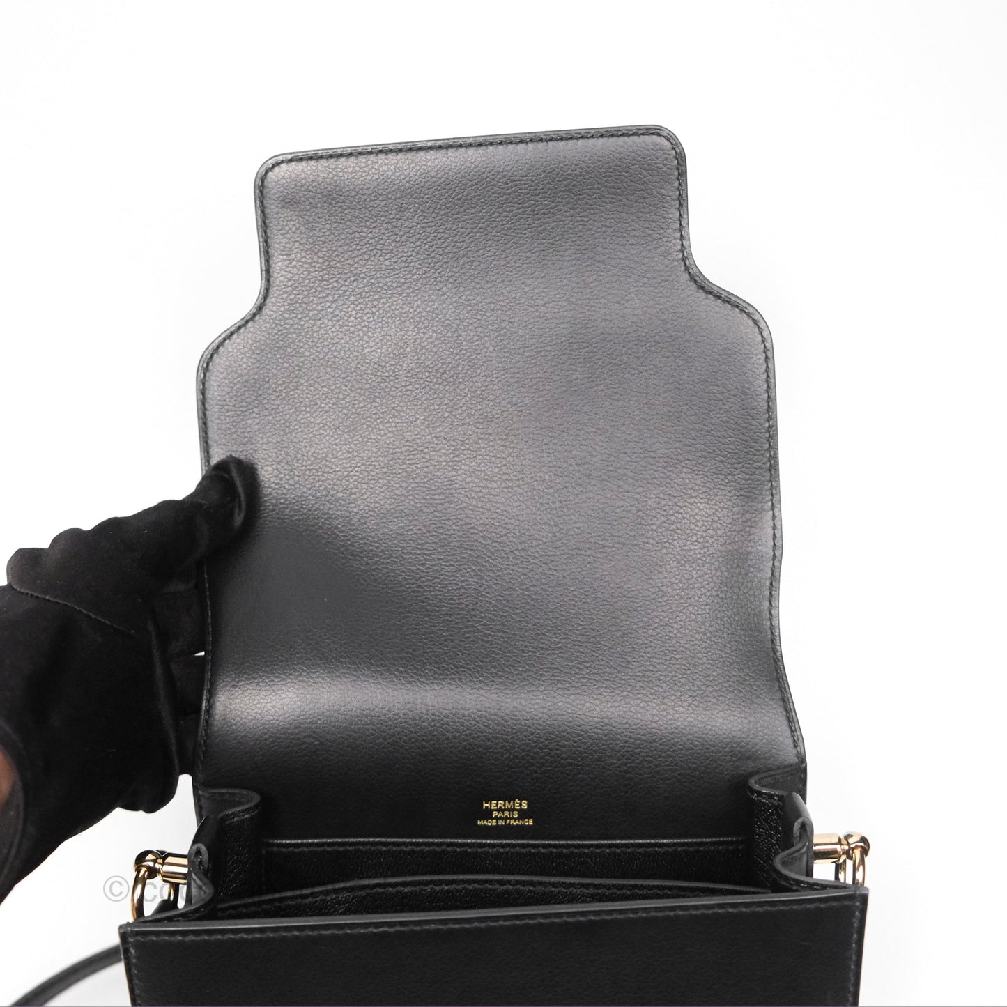 Hermès Roulis Mini 18 Black Noir 89 Veau Evergrain Permabrass Hardware