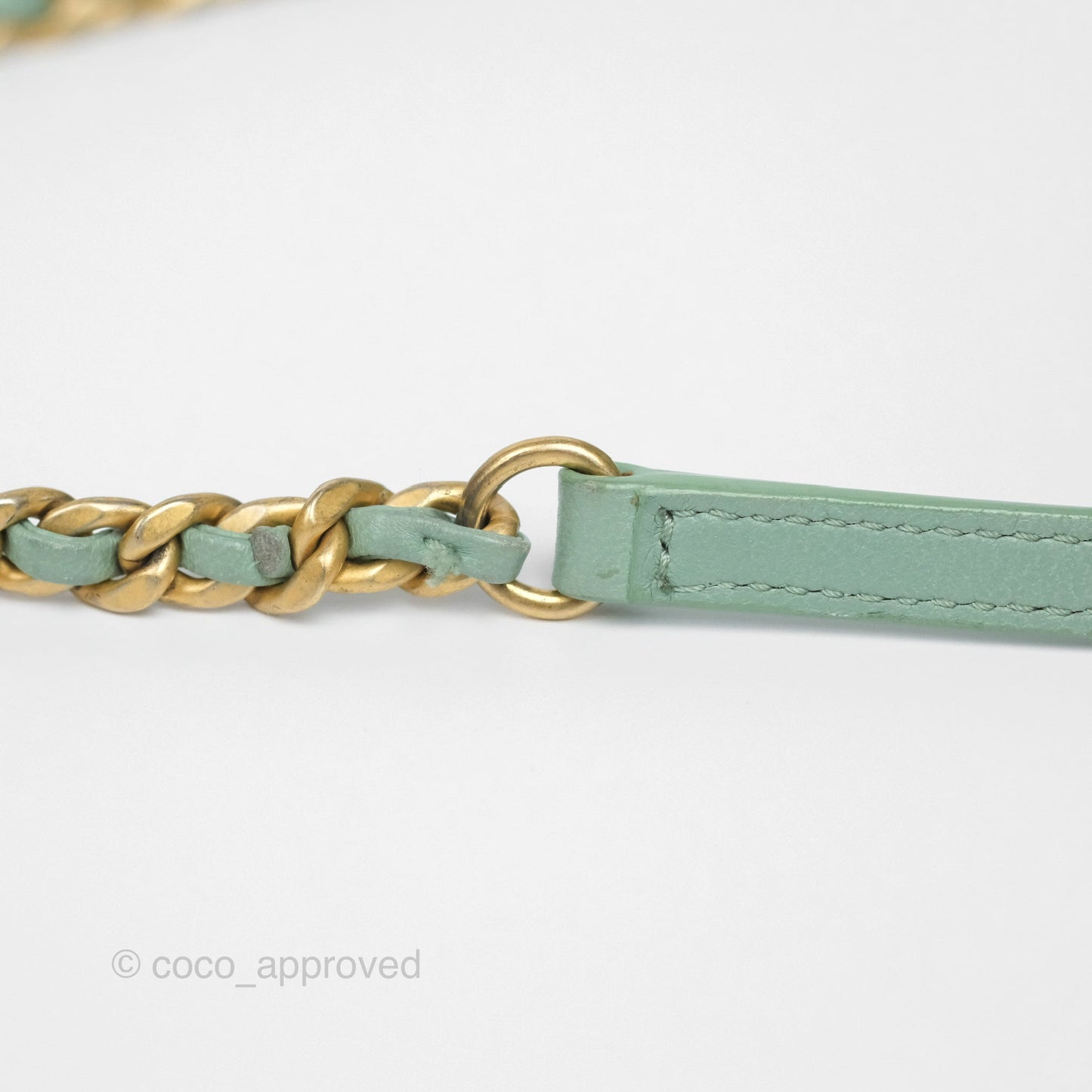 Chanel Drawstring Bucket Bag Quilted Green Caviar Aged Gold Hardware