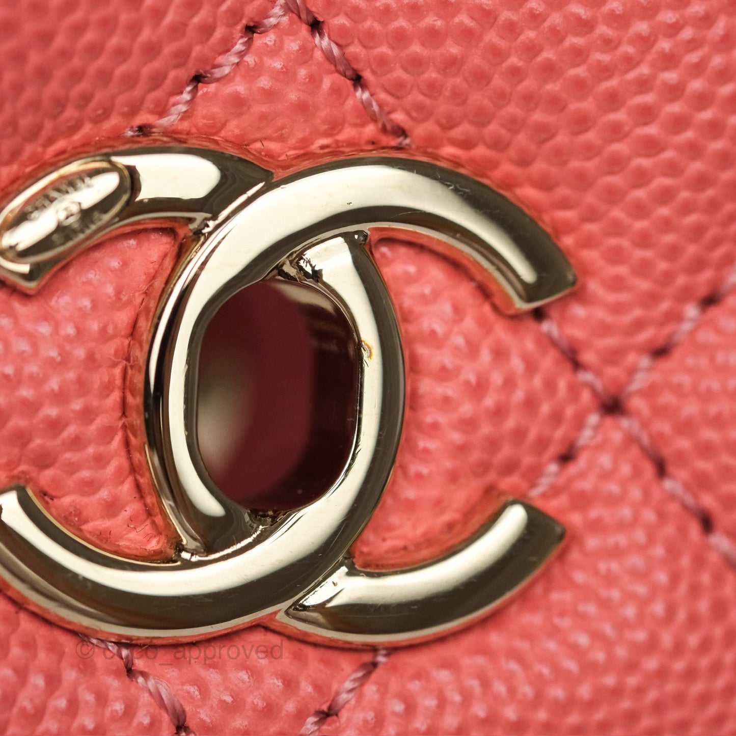 Chanel Mini Coco Handle Quilted Pink Caviar Gold Hardware