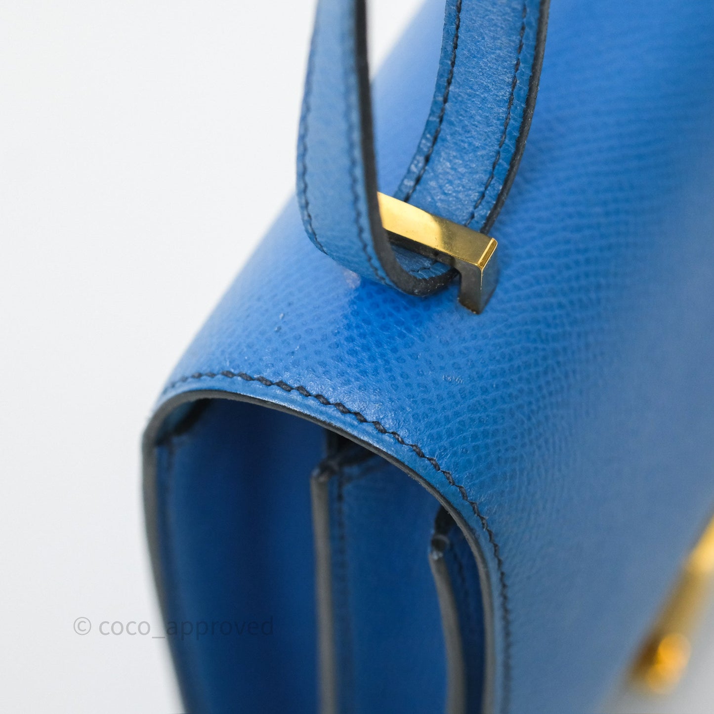 Hermès Constance Mini 18cm Bleu Izmir 7W Epsom Gold Hardware