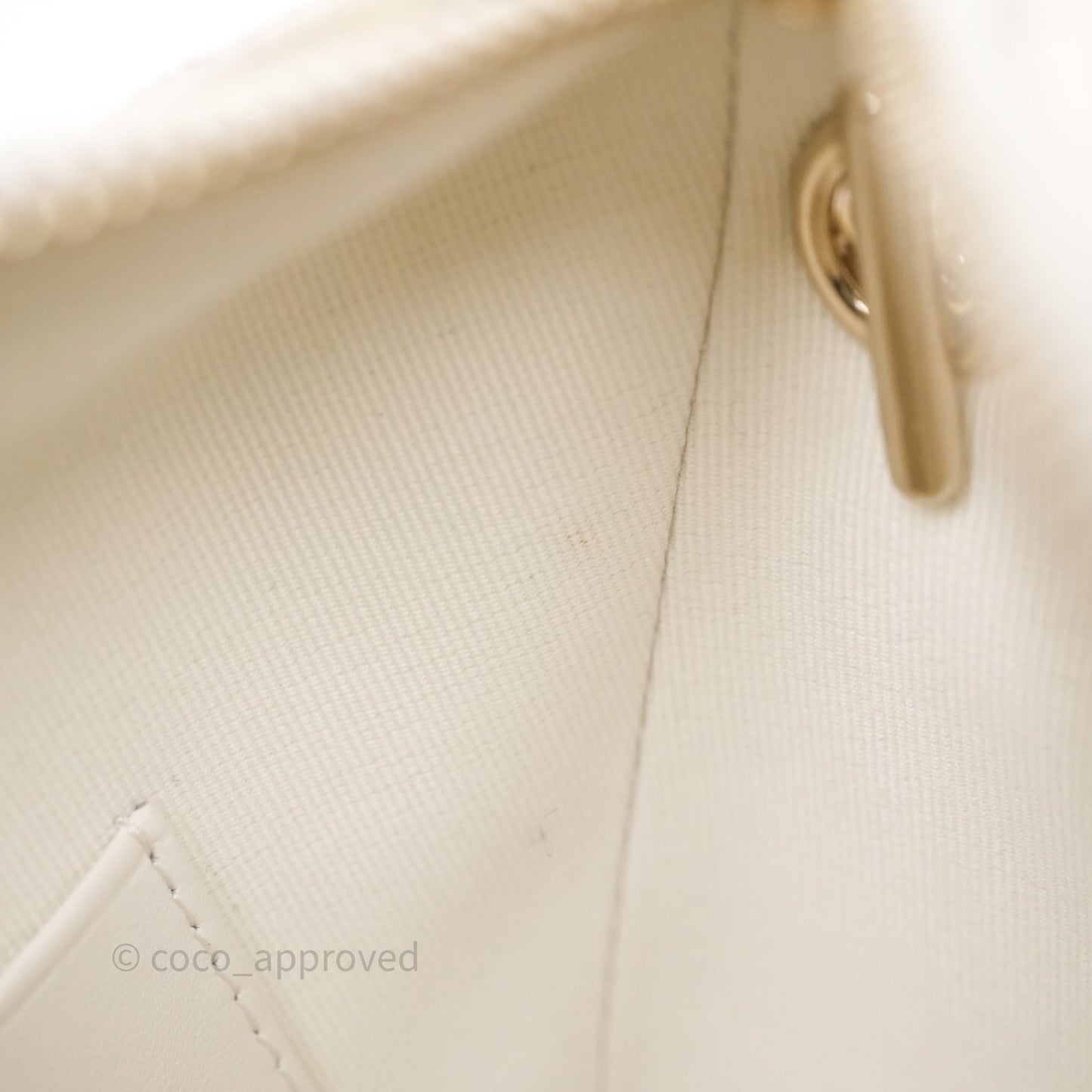 Chanel Quilted Hobo With Chain White Caviar Gold Hardware