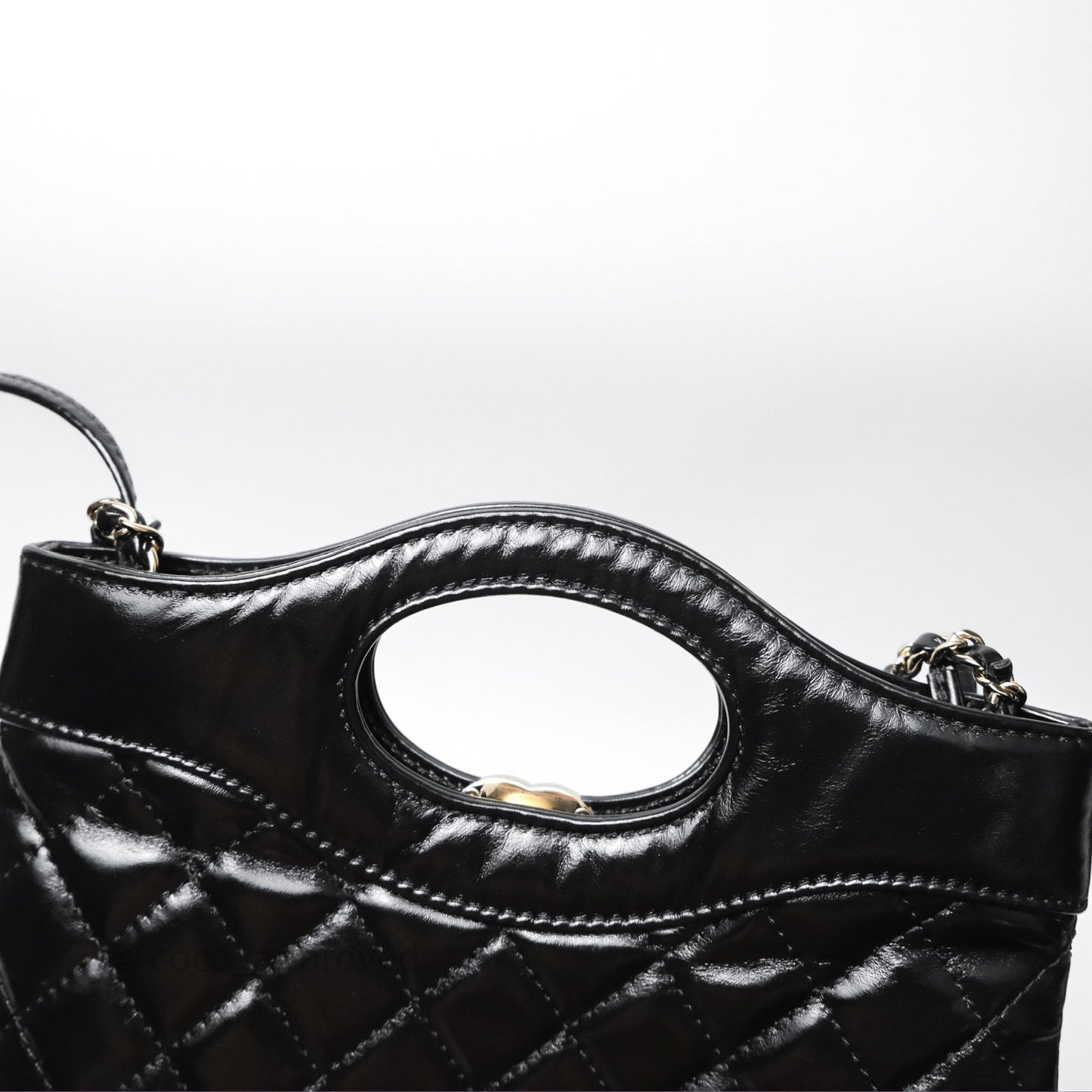 Chanel 31 Mini Black Shiny Lambskin Gold Hardware