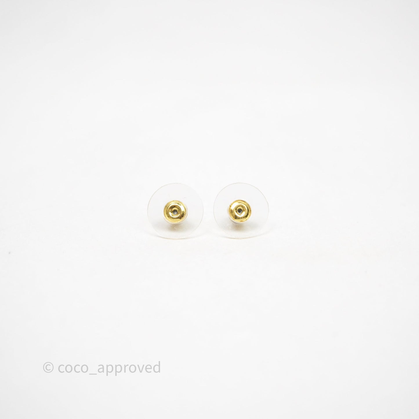 Chanel Hoop CC Crystal Earrings Gold Tone 22A