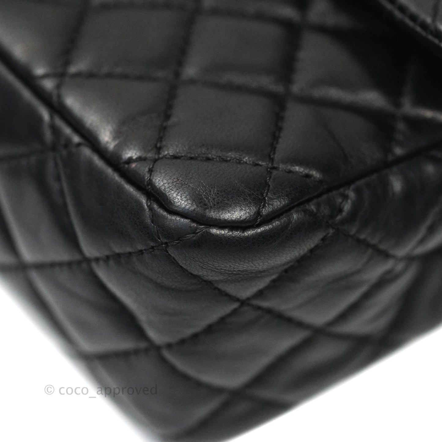 Chanel Classic M/L Medium Quilted Black Flap With Valentines Charms Lambskin Gold Hardware