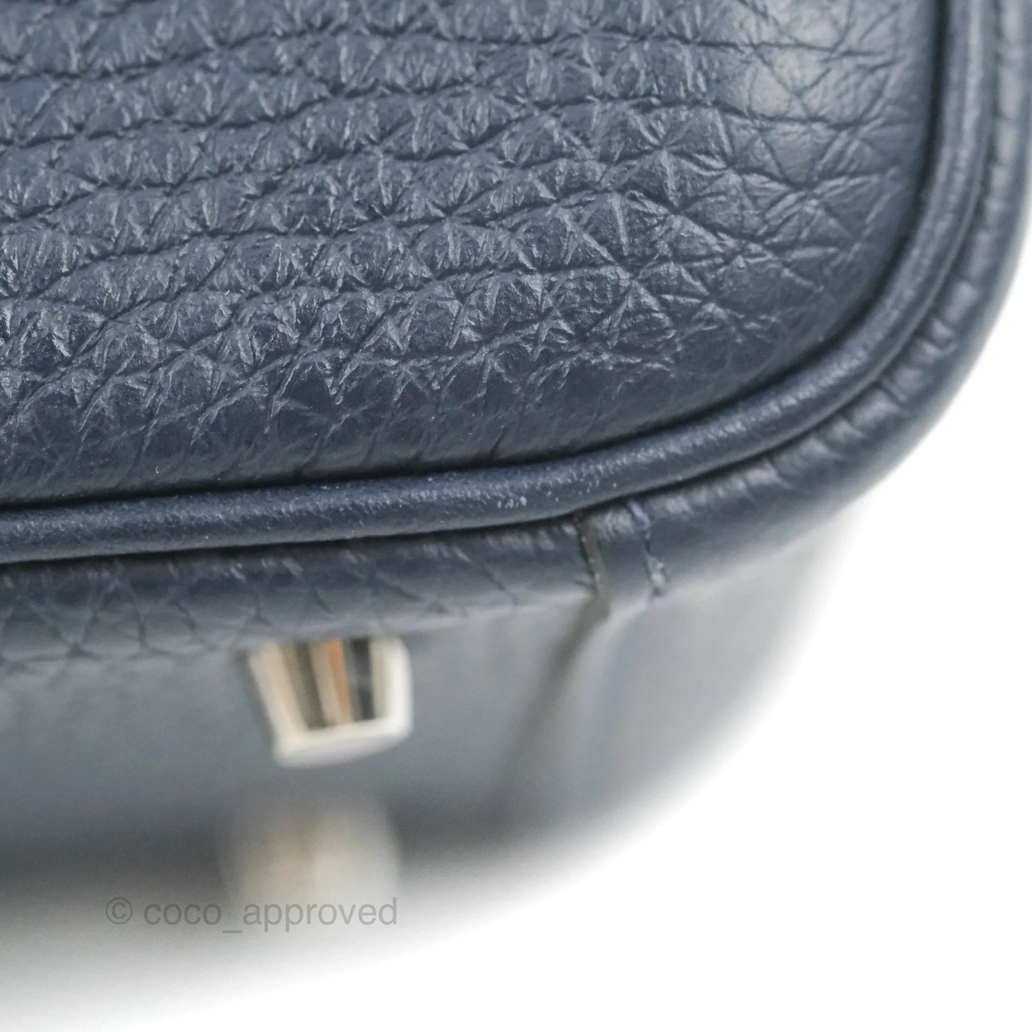 Hermès Mini Lindy 20 Bleu Nuit Clemence Palladium Hardware