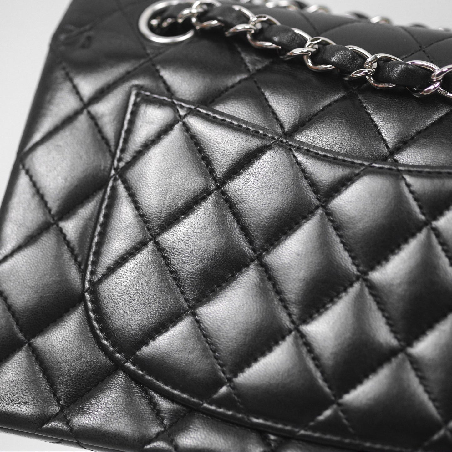 Chanel Small S/M Classic Flap Black Lambskin Silver Hardware