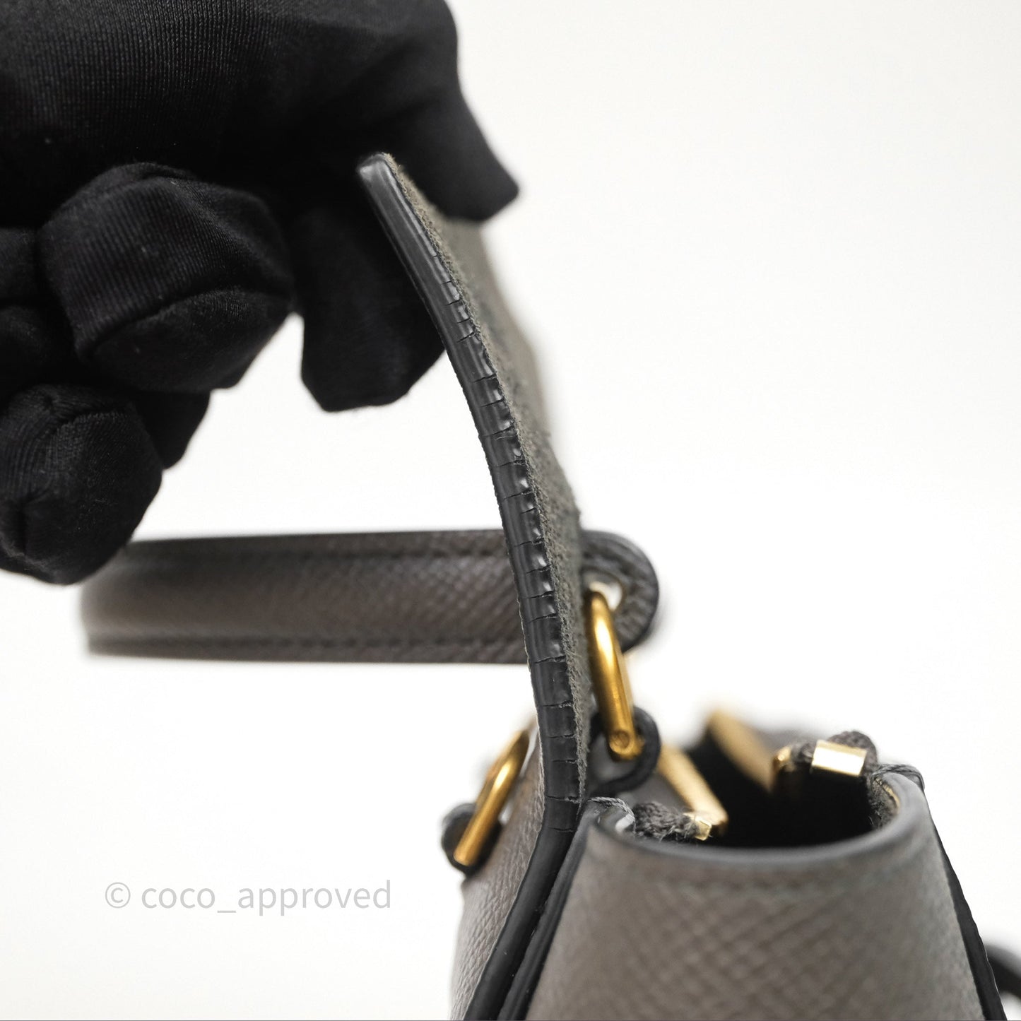 Celine Pico Belt Bag Grey Grained Calfskin Gold Hardware