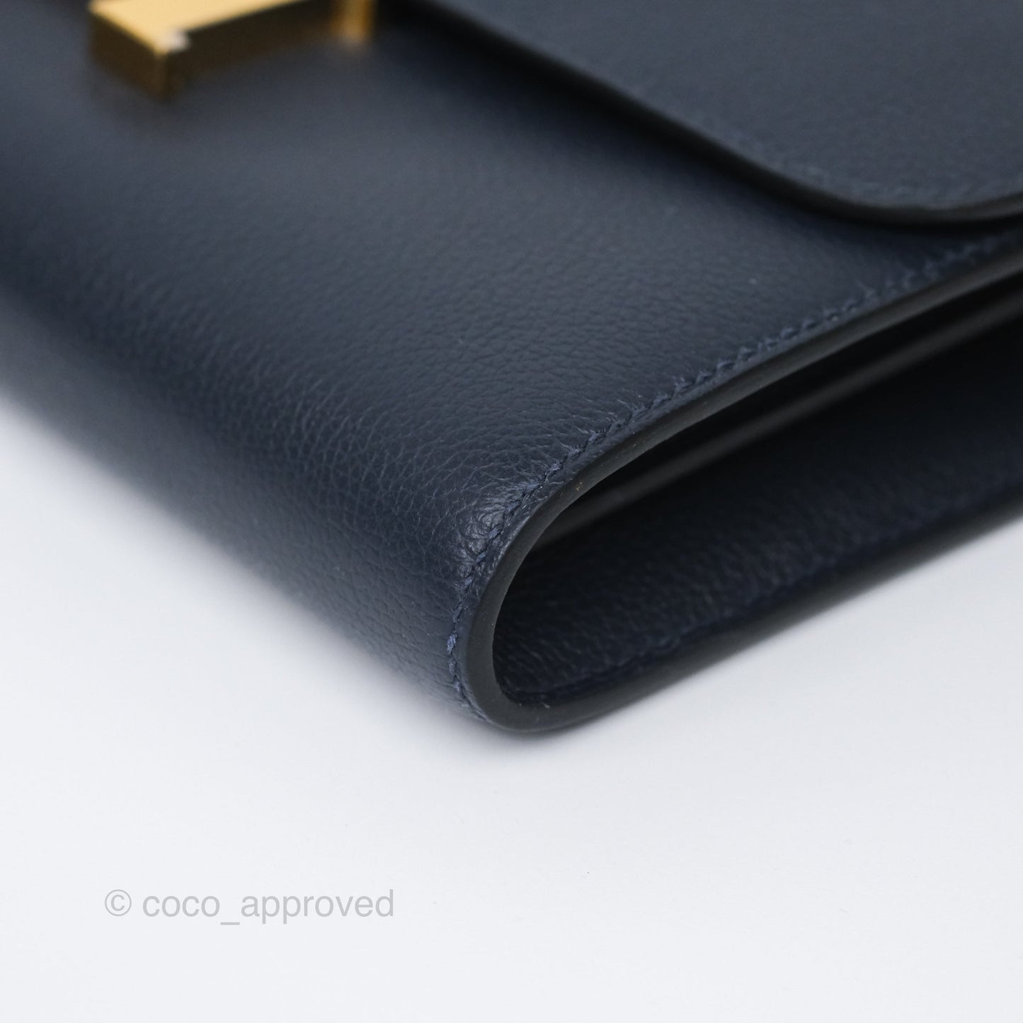 Hermès Constance Long To Go Wallet Blue Nuit 2Z Evercolor Gold Hardware