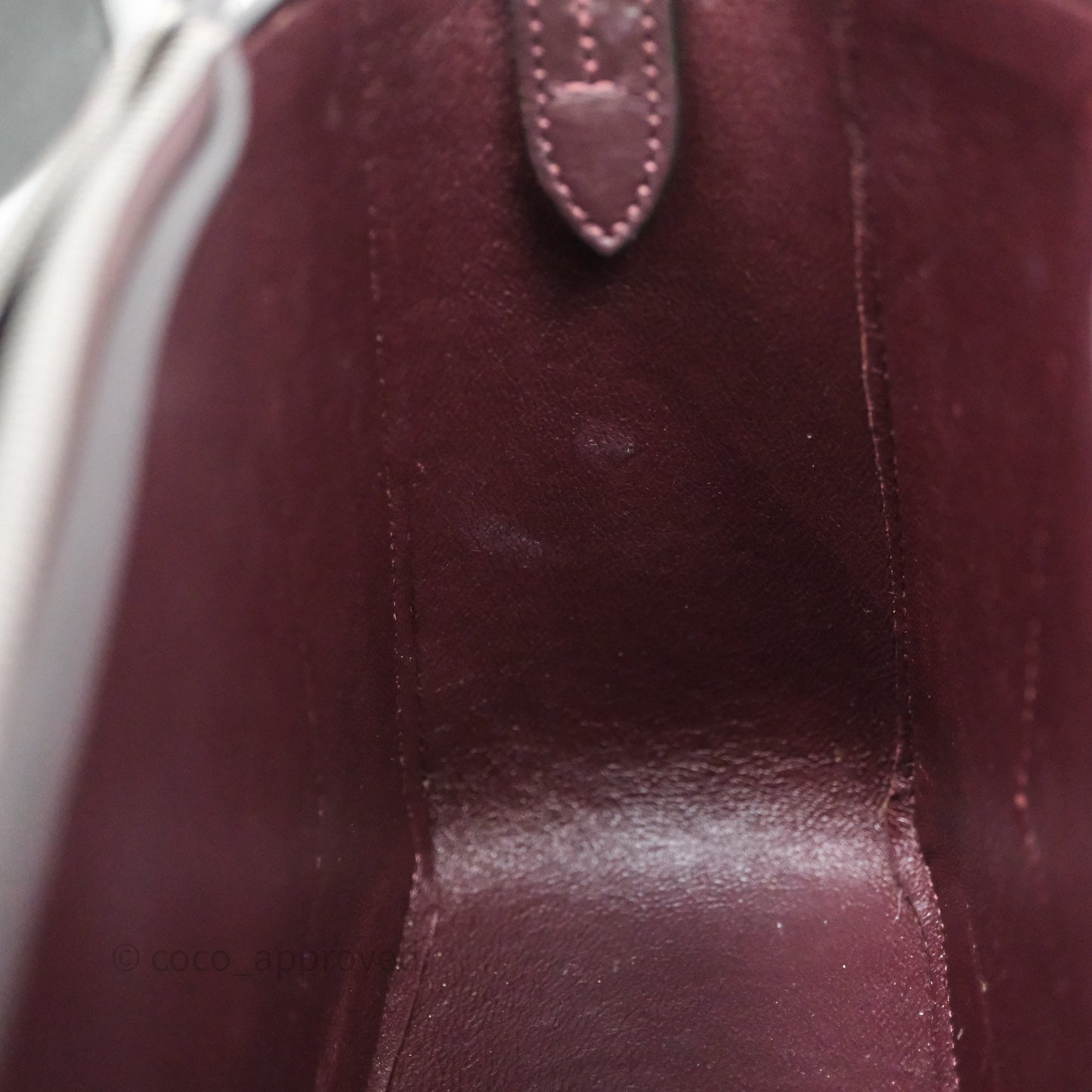 Celine Medium Frame Bag Burgundy / Pearl Blue Calfskin Silver Hardware