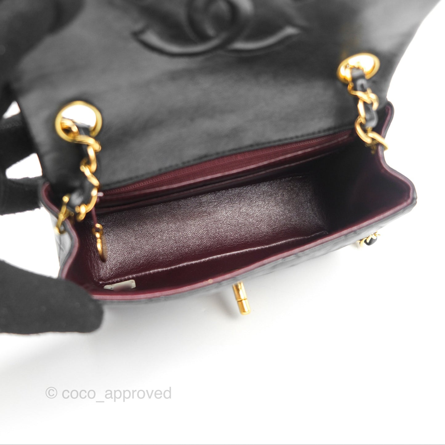 Chanel Vintage Mini Square Black Lambskin 24K Gold Hardware