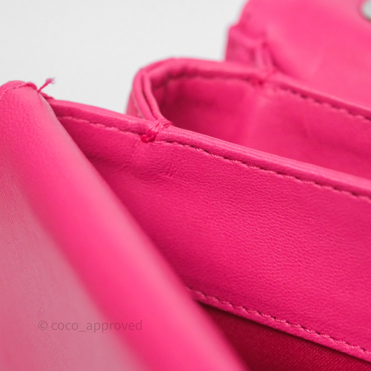 Chanel Stitched Double Flap Bag Pink Calfskin Silver Hardware