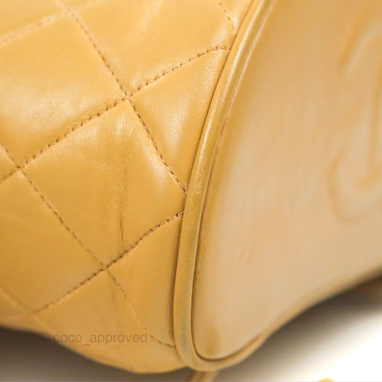 Chanel Vintage CC Duma Backpack Beige Lambskin 24K Gold Hardware