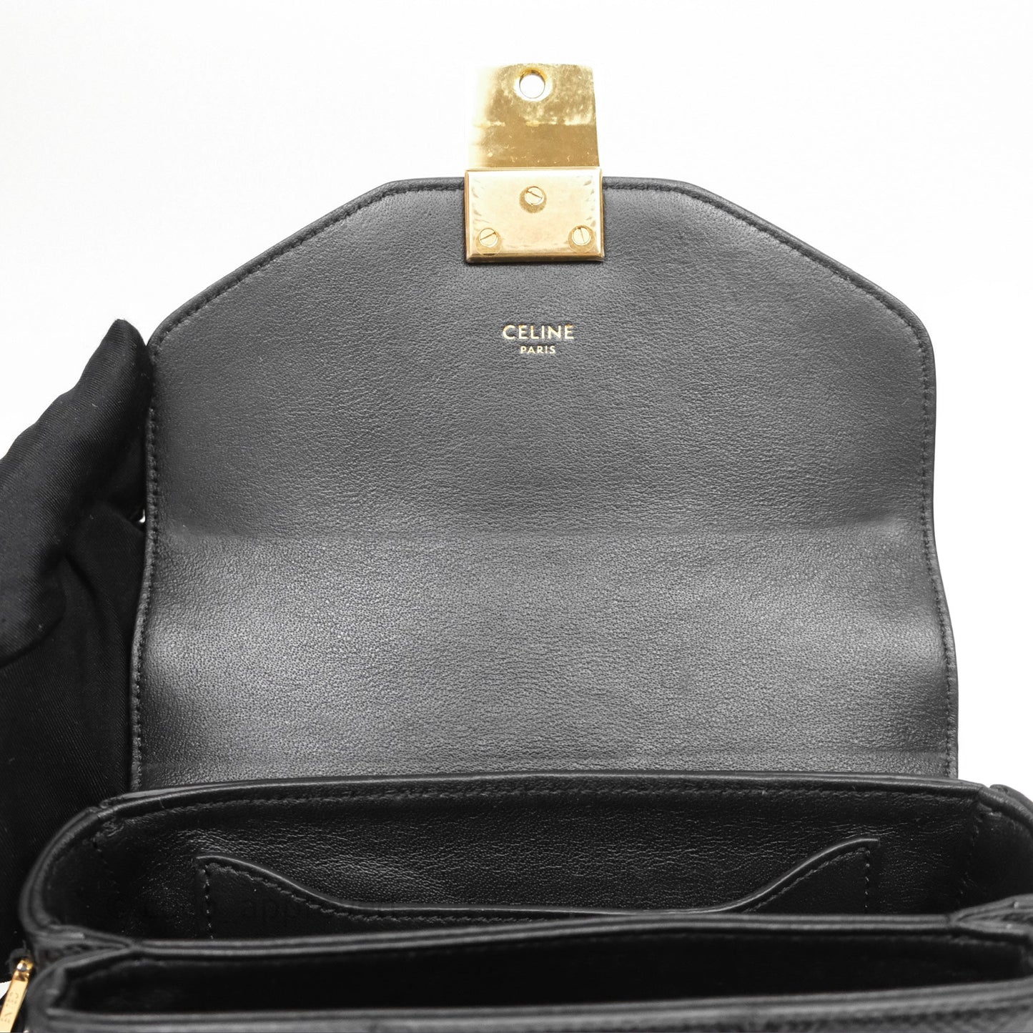 Celine Lizard Small Pampille C Bag Black Gold Hardware