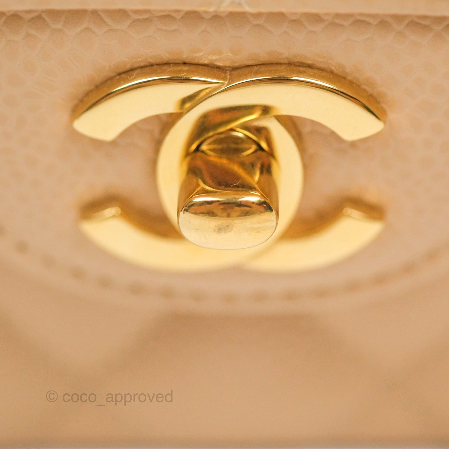 Chanel Small Quilted Classic Flap Beige Caviar Gold Hardware