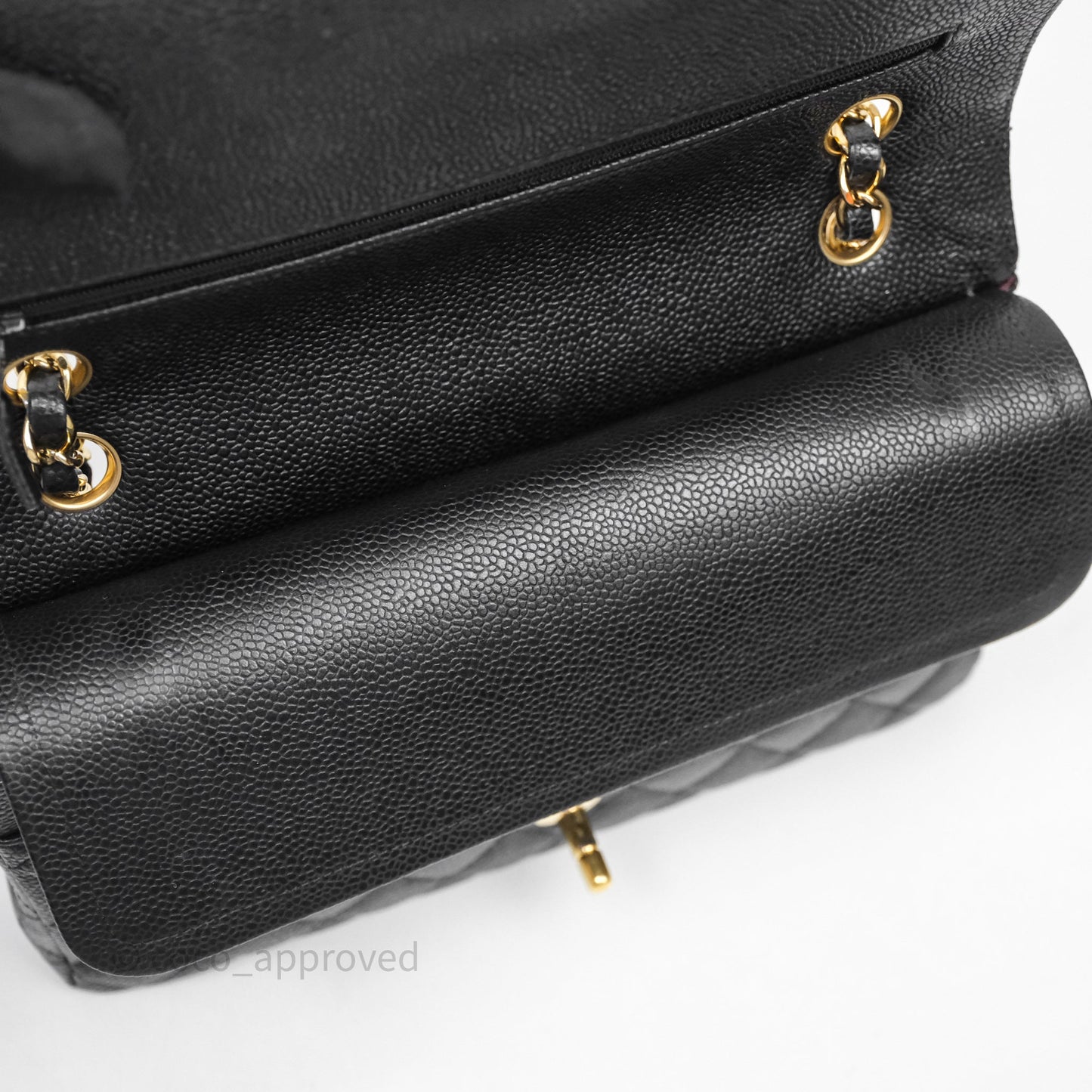 Chanel Classic M/L Medium Flap Quilted Black Caviar Gold Hardware