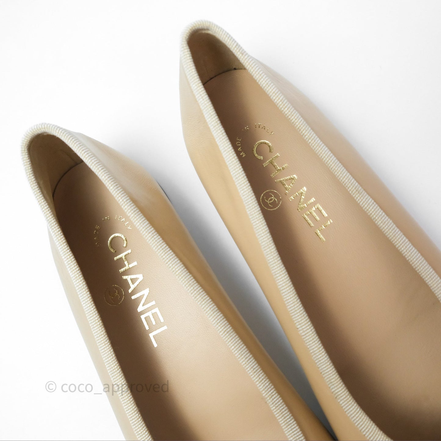 Chanel Ballerina Flats Black/Beige Size 38