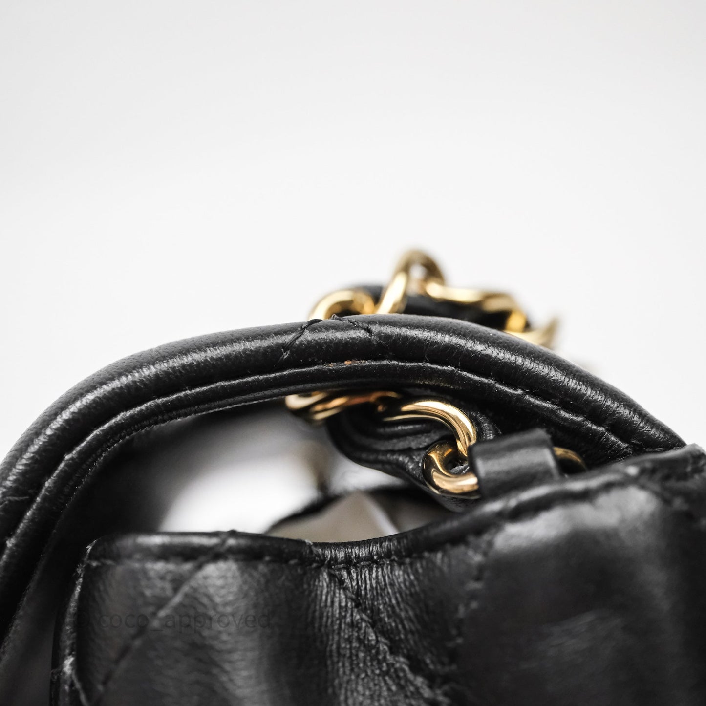 Chanel Mini Square Quilted Black Lambskin Gold Hardware