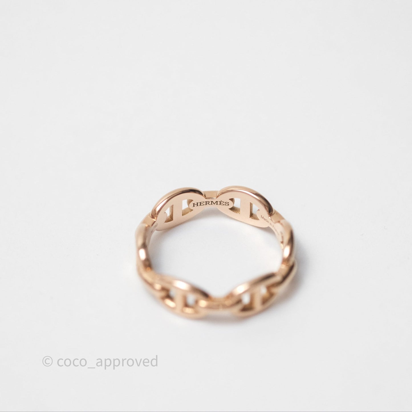 Hermès Chaine d'Ancre Enchainee Band Ring PM Rose Gold 53