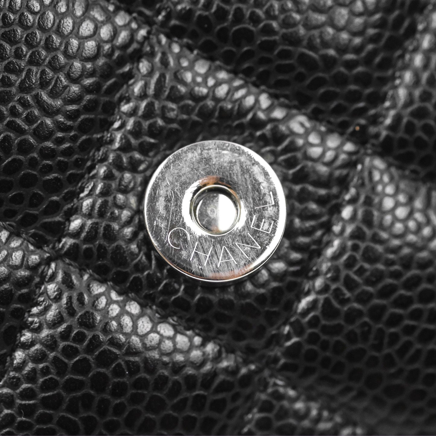 Chanel Quilted Classic Wallet On Chain WOC Black Caviar Silver Hardware