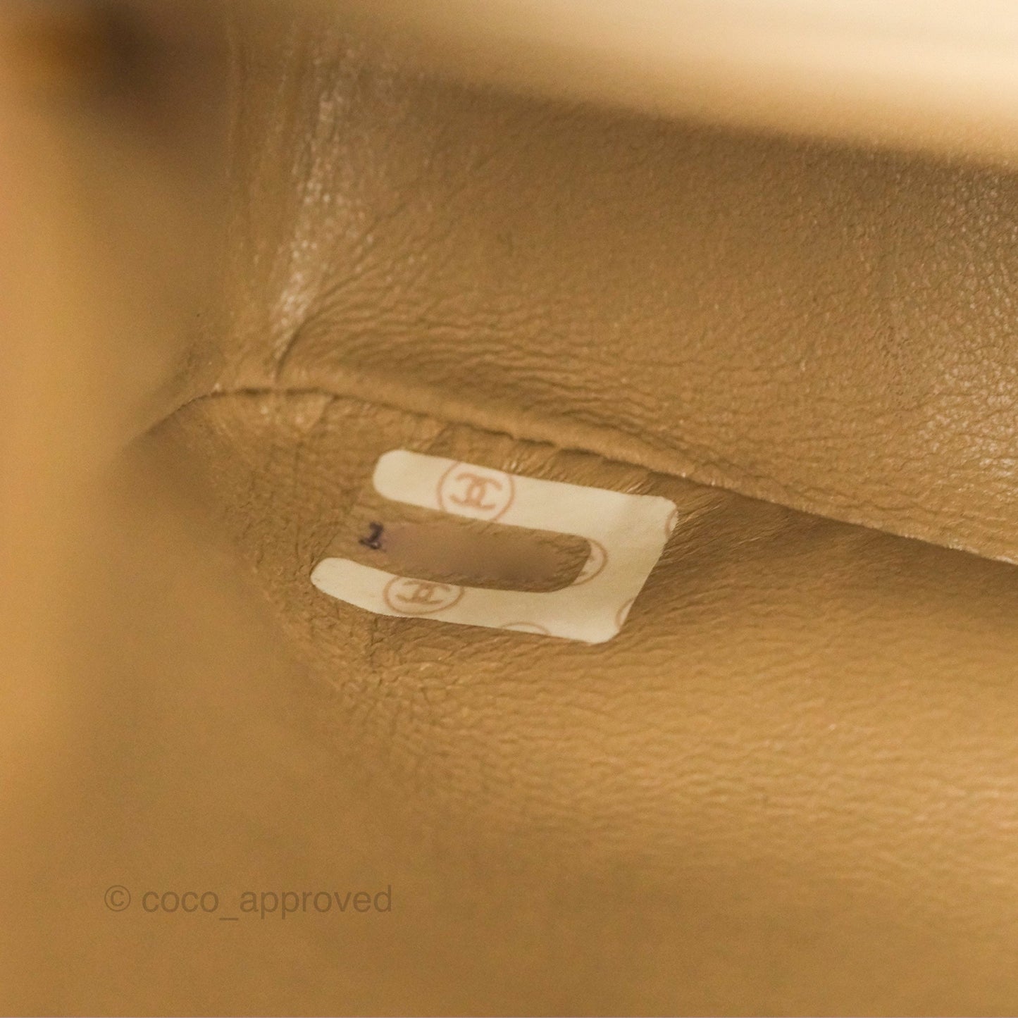 Chanel Vintage Square Flap Bag Beige Lambskin 24K Gold Hardware