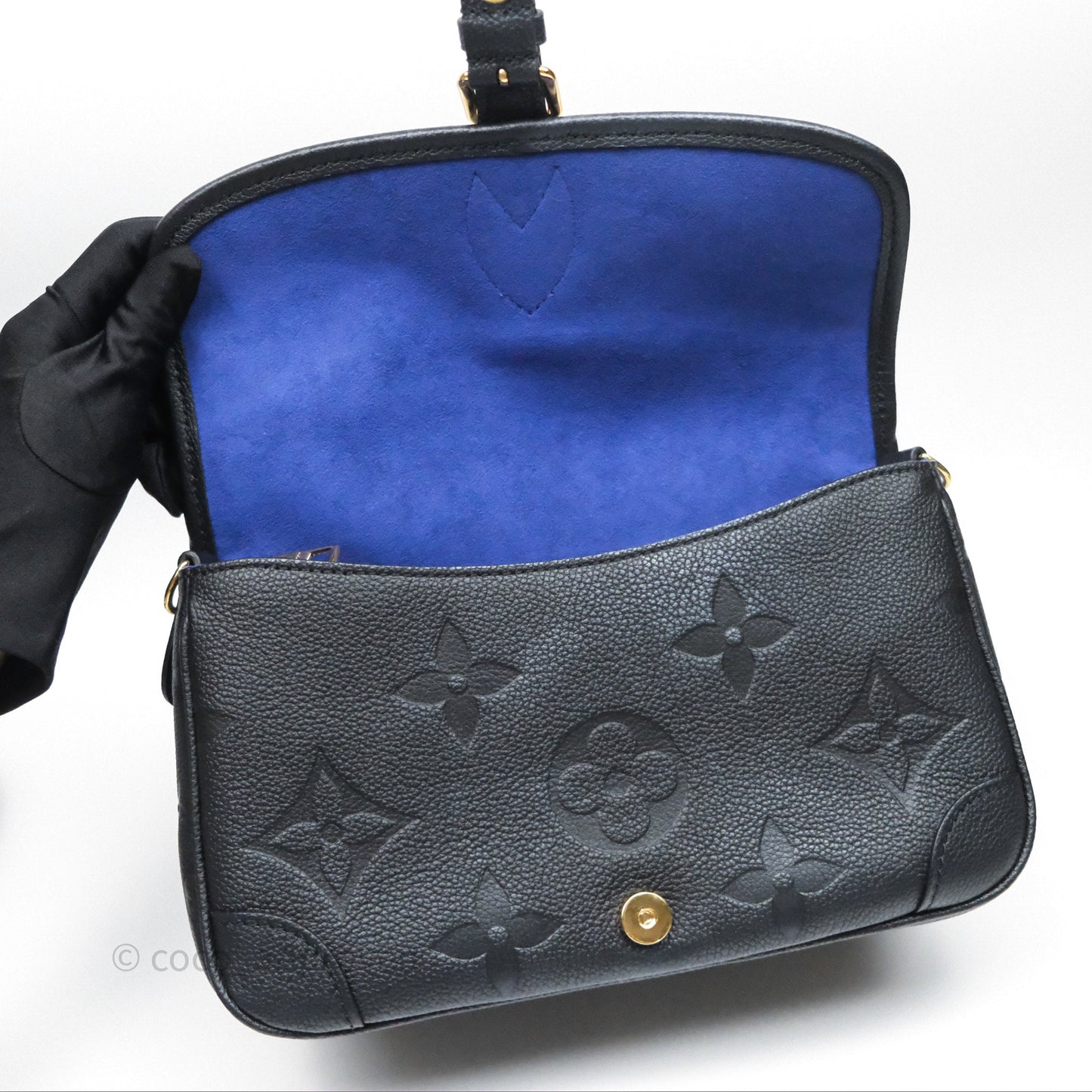Louis Vuitton Diane Bag Black Monogram Empreinte Leather Gold Hardware