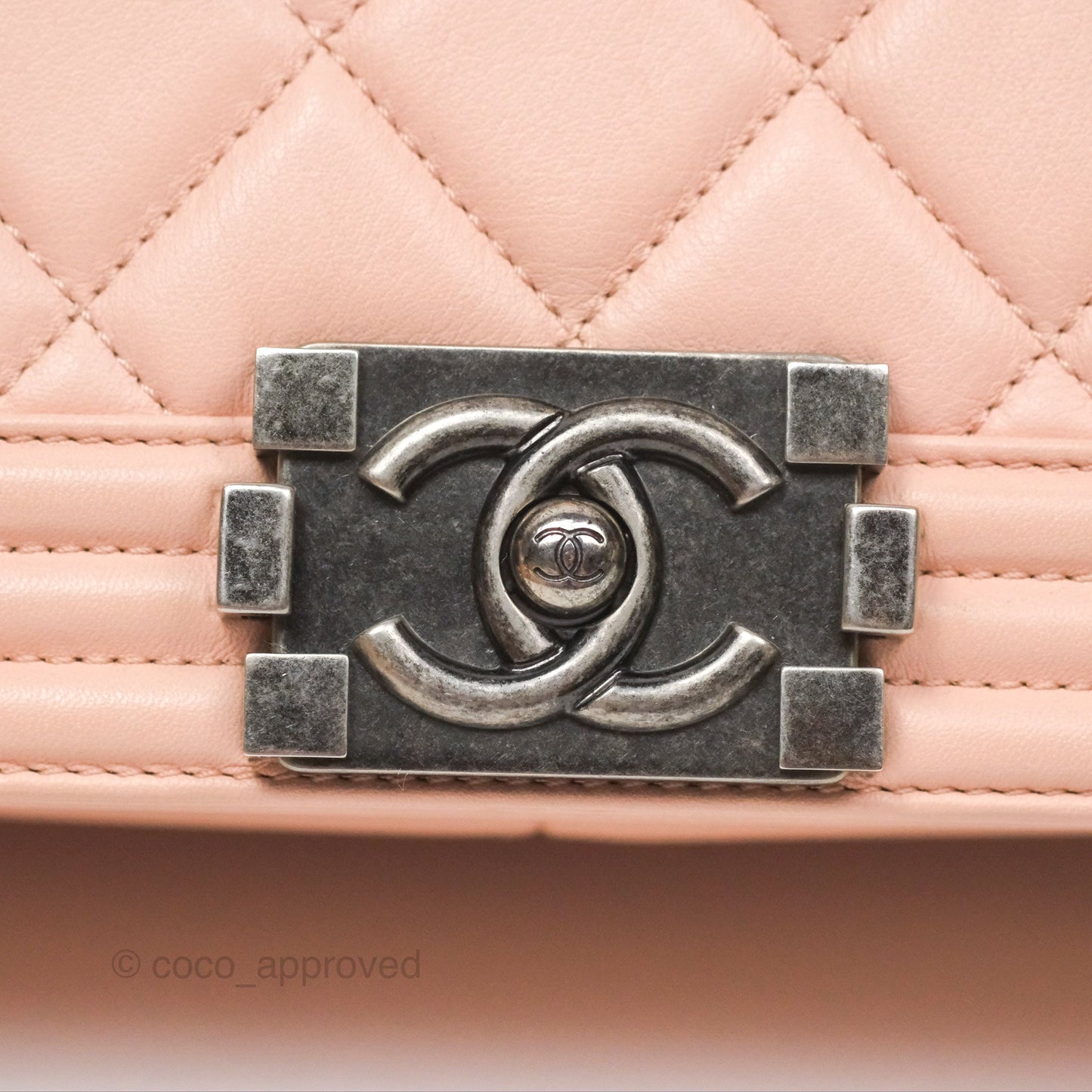 Chanel Quilted New Medium Boy Pink Lambskin Ruthenium Hardware