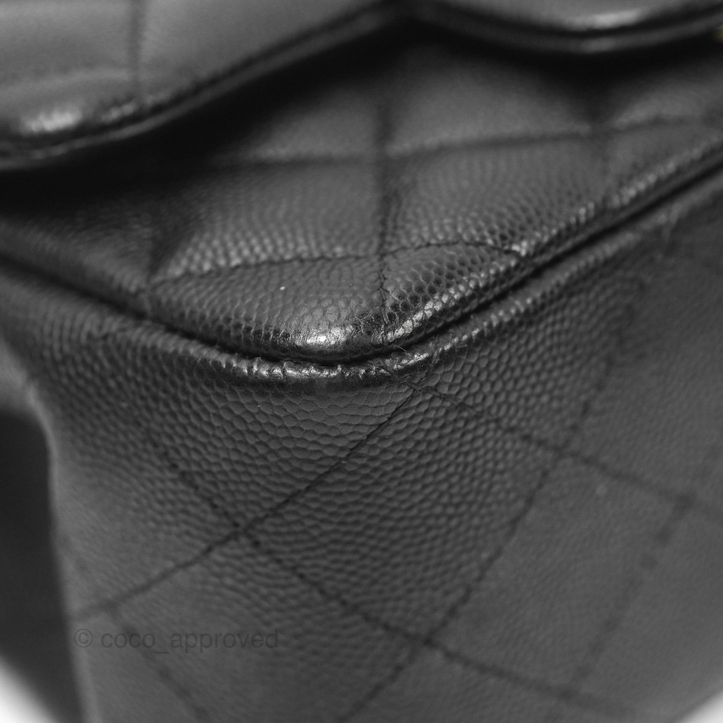 Chanel Quilted Mini Square Flap Black Caviar Gold Hardware