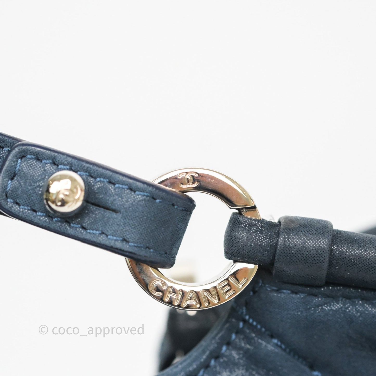 Chanel Small Sea Hit Tote Navy Iridescent Calfskin Silver Hardware