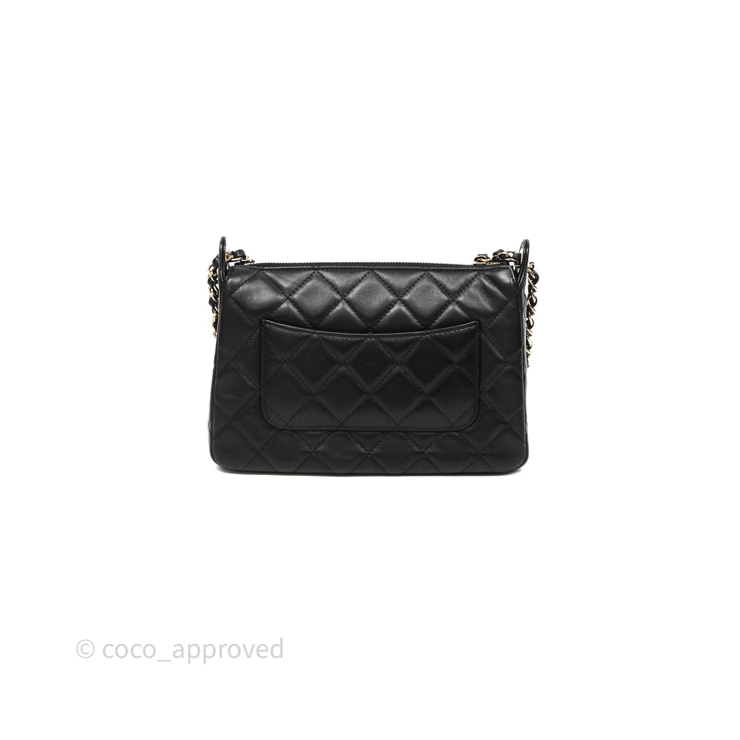 Chanel Camera Bag Black Lambskin Gold Hardware 25C